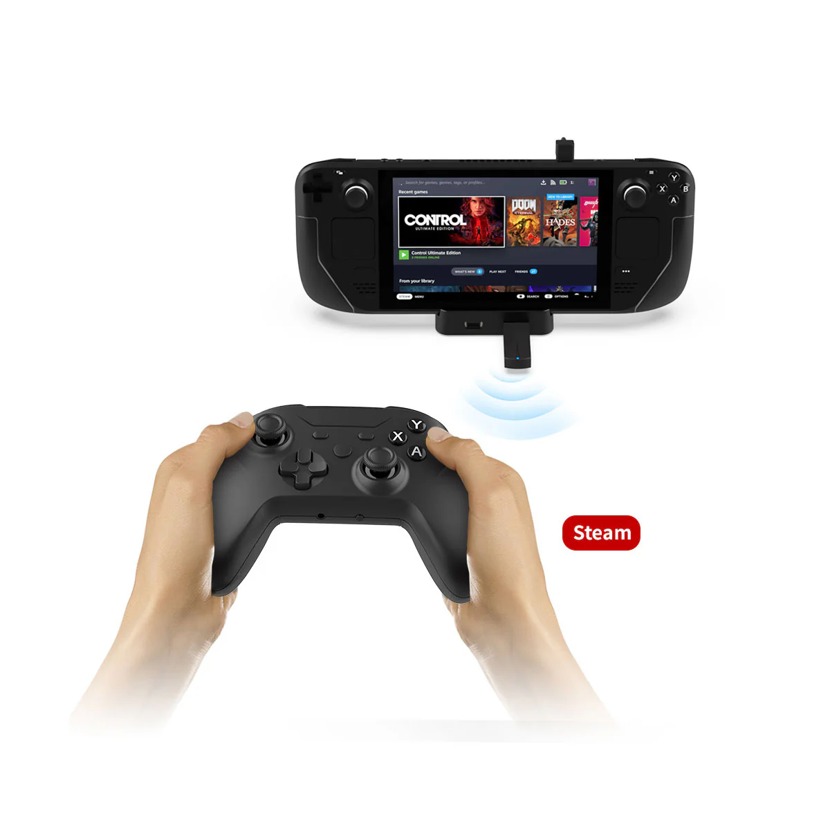 Dobe Wireless Controller for Steam Deck/ Switch/ PC (Black) TYX-1618A - Image 2