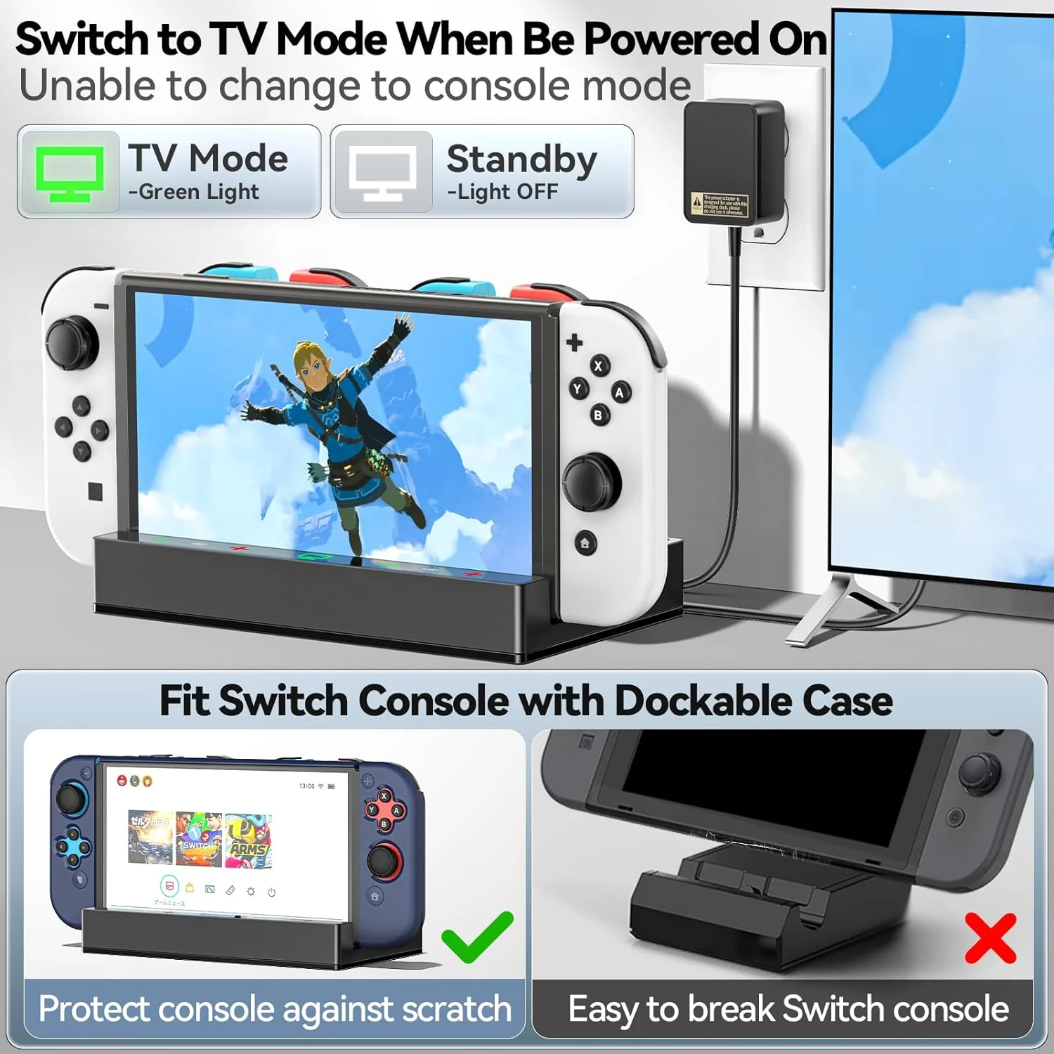 Dock Station w/ Controller Charger & 5 Game Slots for Switch/ Switch OLED (NG-SW315) - Image 4