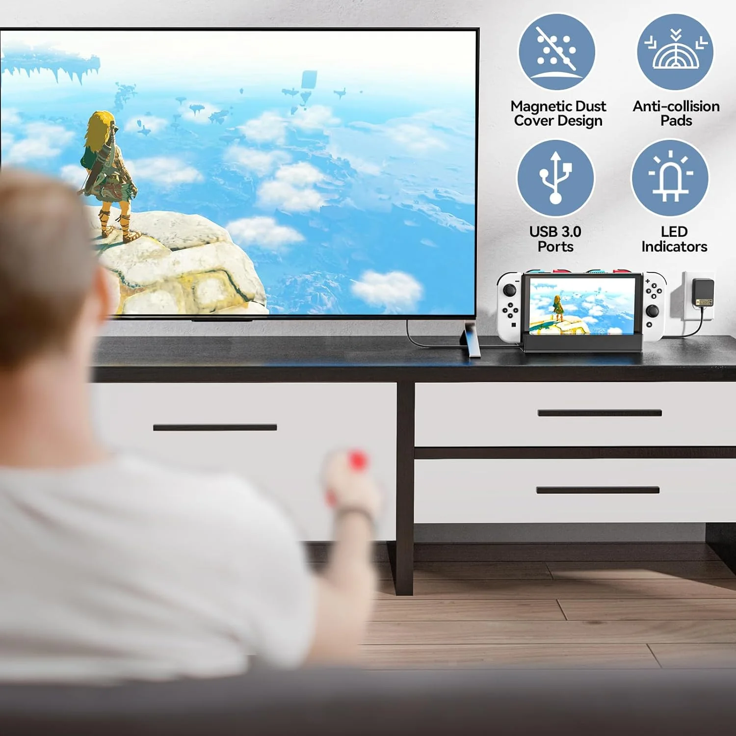 Dock Station w/ Controller Charger & 5 Game Slots for Switch/ Switch OLED (NG-SW315) - Image 8