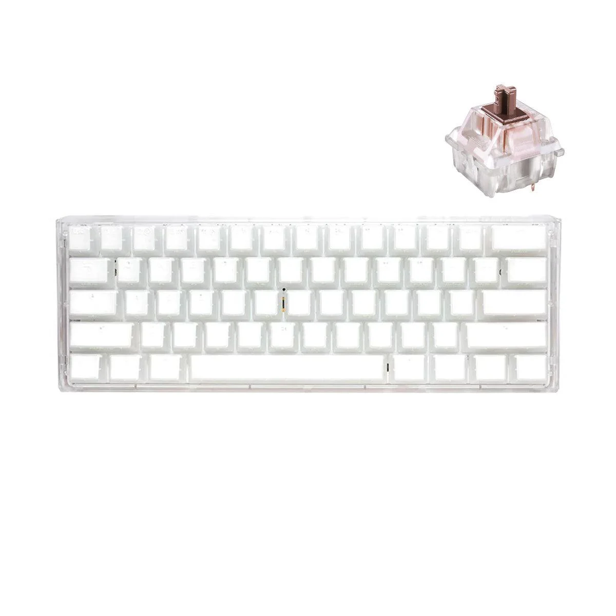 Ducky One 3 Mini Aura White HotSwap RGB Double-Shot PBT Mechanical Keyboard (Cherry RGB Brown) (DKON2161ST-BUSPDAWWWWC1)
