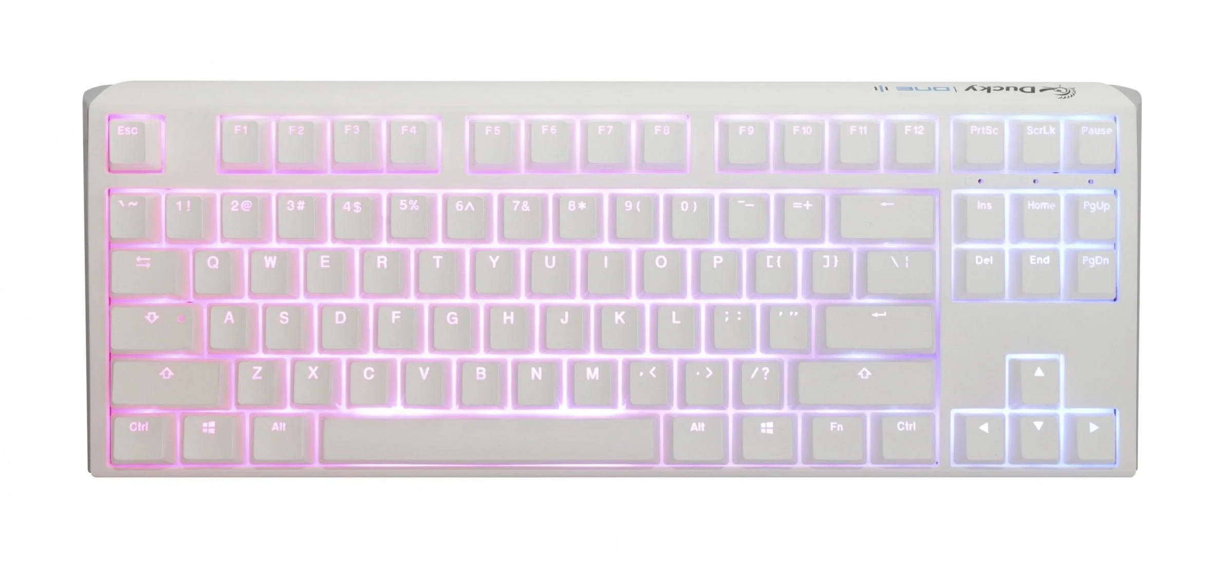 Ducky One 3 Pure White TKL 80% Hot-swappable RGB Double Shot PBT Mechanical Keyboard (Cherry RGB Red) (DKON2187ST-RUSPDPWWWSC1)