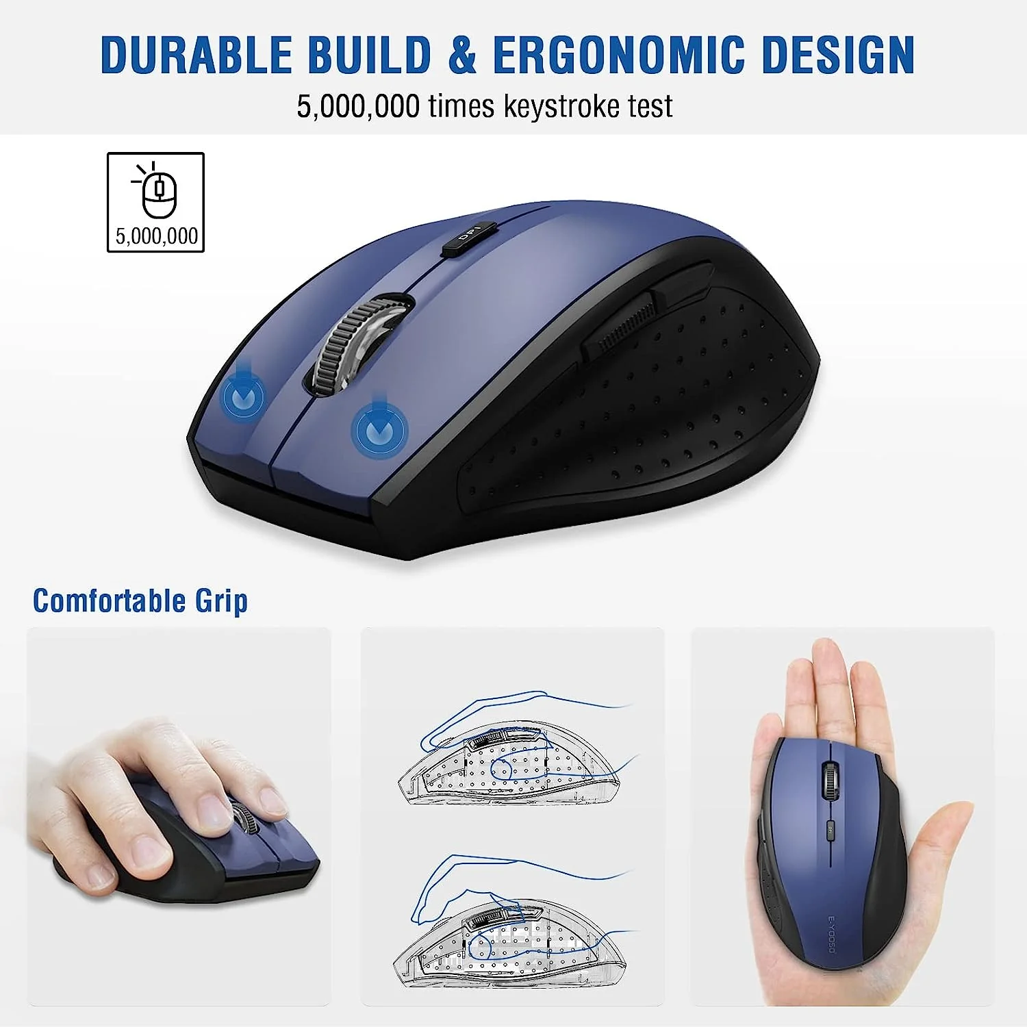 E-Yooso E-1010 Wireless Mouse (Blue) - Image 5