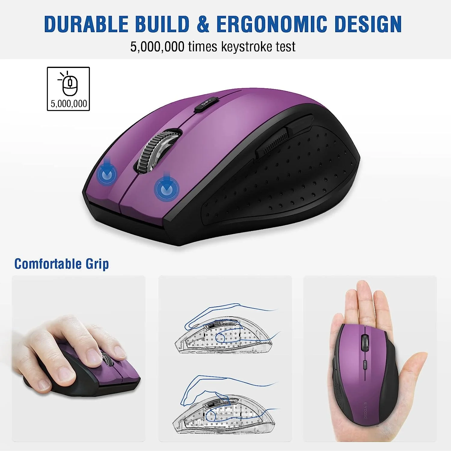 E-Yooso E-1010 Wireless Mouse (Purple) - Image 5