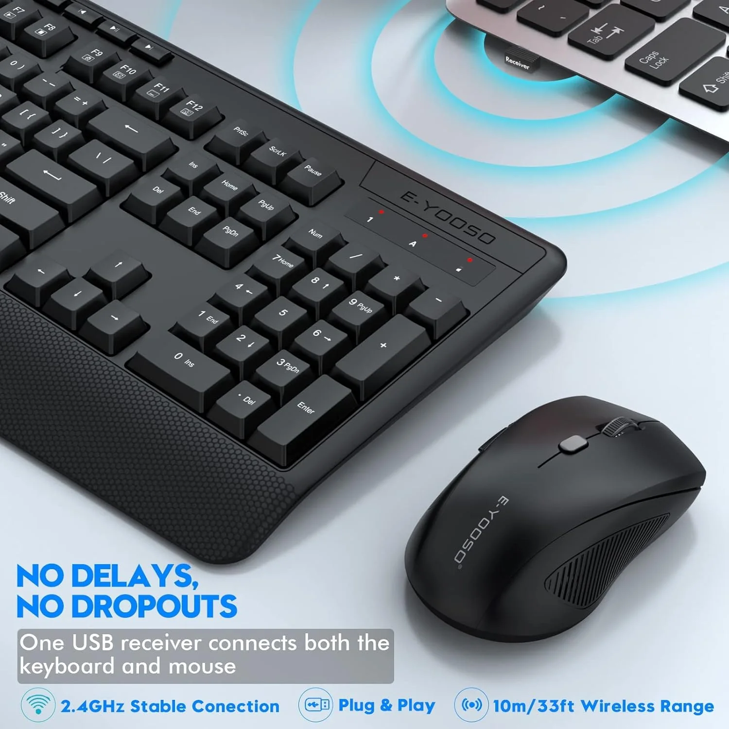 E-Yooso E-787 Wireless Keyboard & Mouse Combo (Black) - Image 6