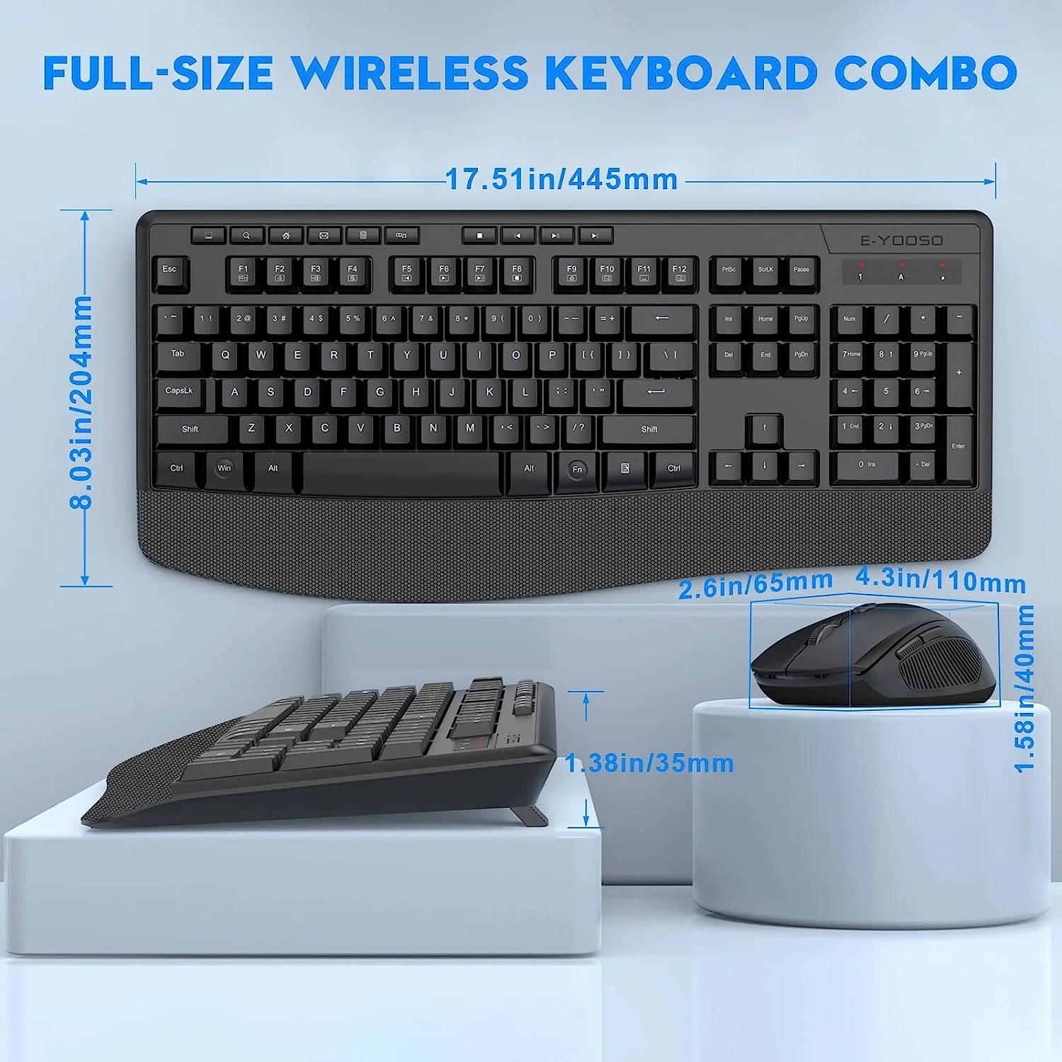 E-Yooso E-787 Wireless Keyboard & Mouse Combo (Black) - Image 8