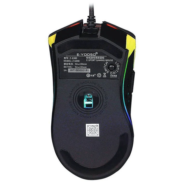 E-Yooso E-Sport Wired Gaming Mouse Z-6300 (Black) - Image 2