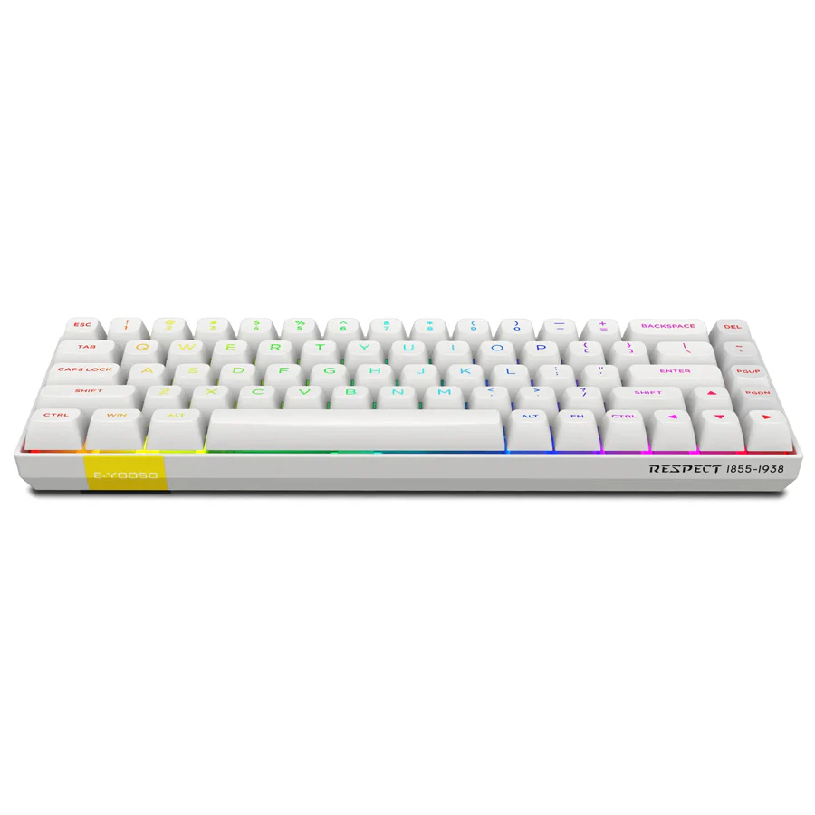 E-Yooso HZ-68 RGB 68-Keys Hot-Swappable Mechanical Keyboard White (Magnetic Switch) - Image 5