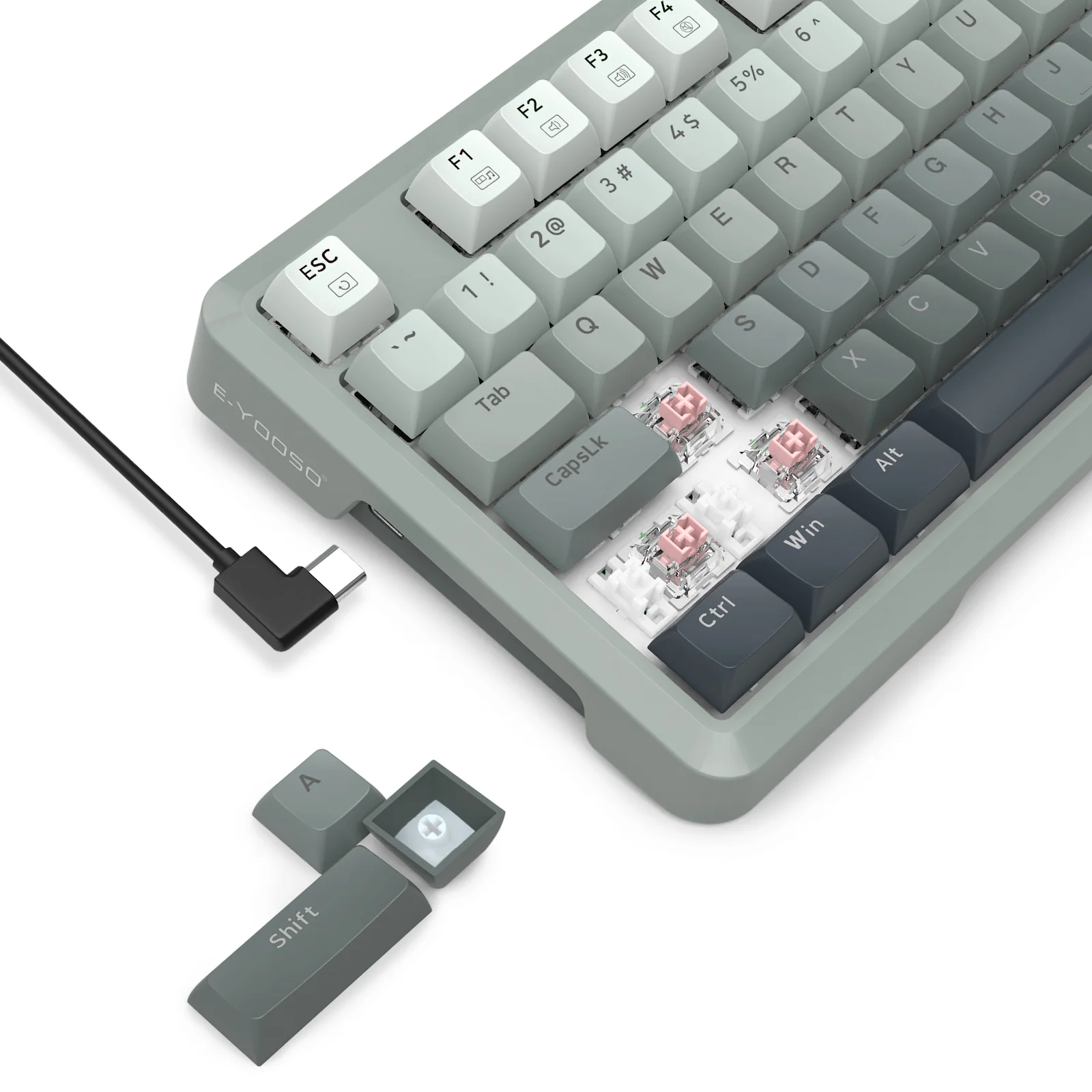 E-Yooso HZ-82 RGB 82-Keys Wired Mechanical Keyboard Gradient Grey (Magnetic Switch) - Image 8