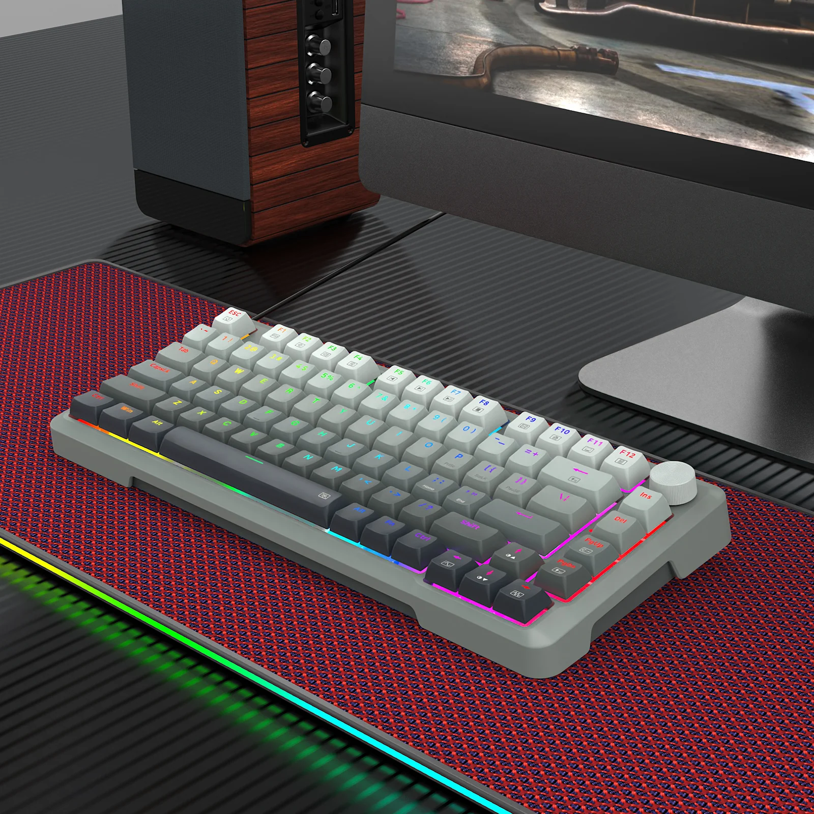 E-Yooso HZ-82 RGB 82-Keys Wired Mechanical Keyboard Gradient Grey (Magnetic Switch) - Image 9