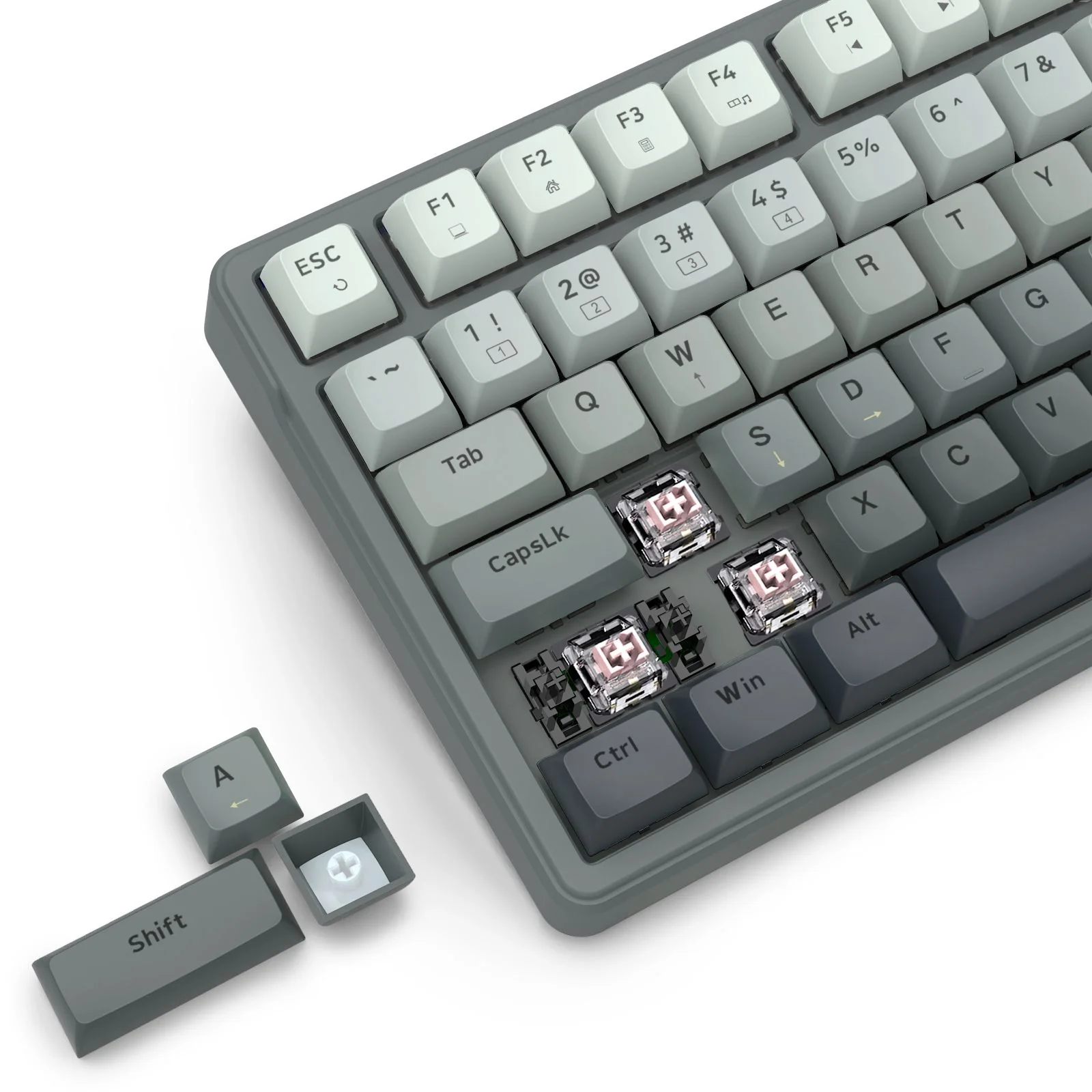 E-Yooso HZ-99 RGB 99-Keys Wired Hot-Swappable Mechanical Keyboard Gradient Grey (Magnetic Switch) - Image 5