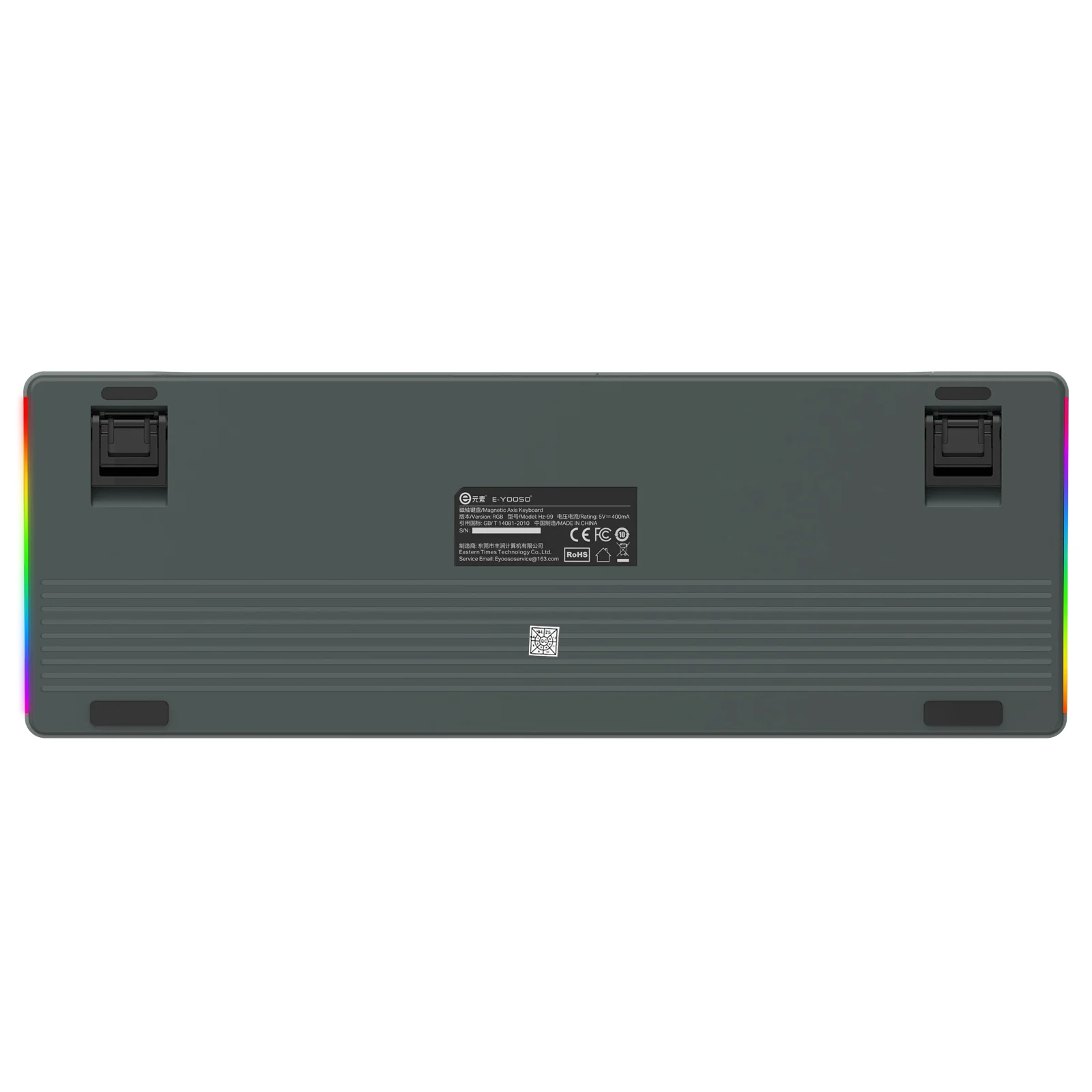 E-Yooso HZ-99 RGB 99-Keys Wired Hot-Swappable Mechanical Keyboard Gradient Grey (Magnetic Switch) - Image 7