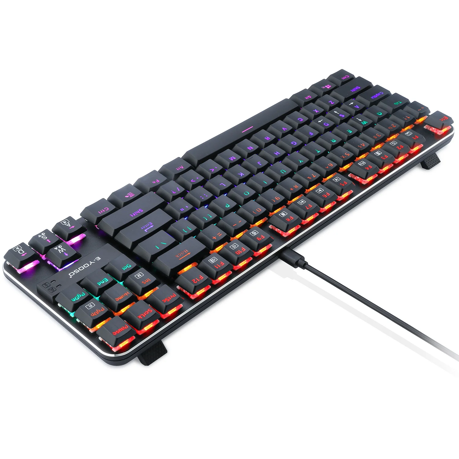 E-Yooso K-630 RGB 87 Keys Wired Mechanical Keyboard Black - Image 10