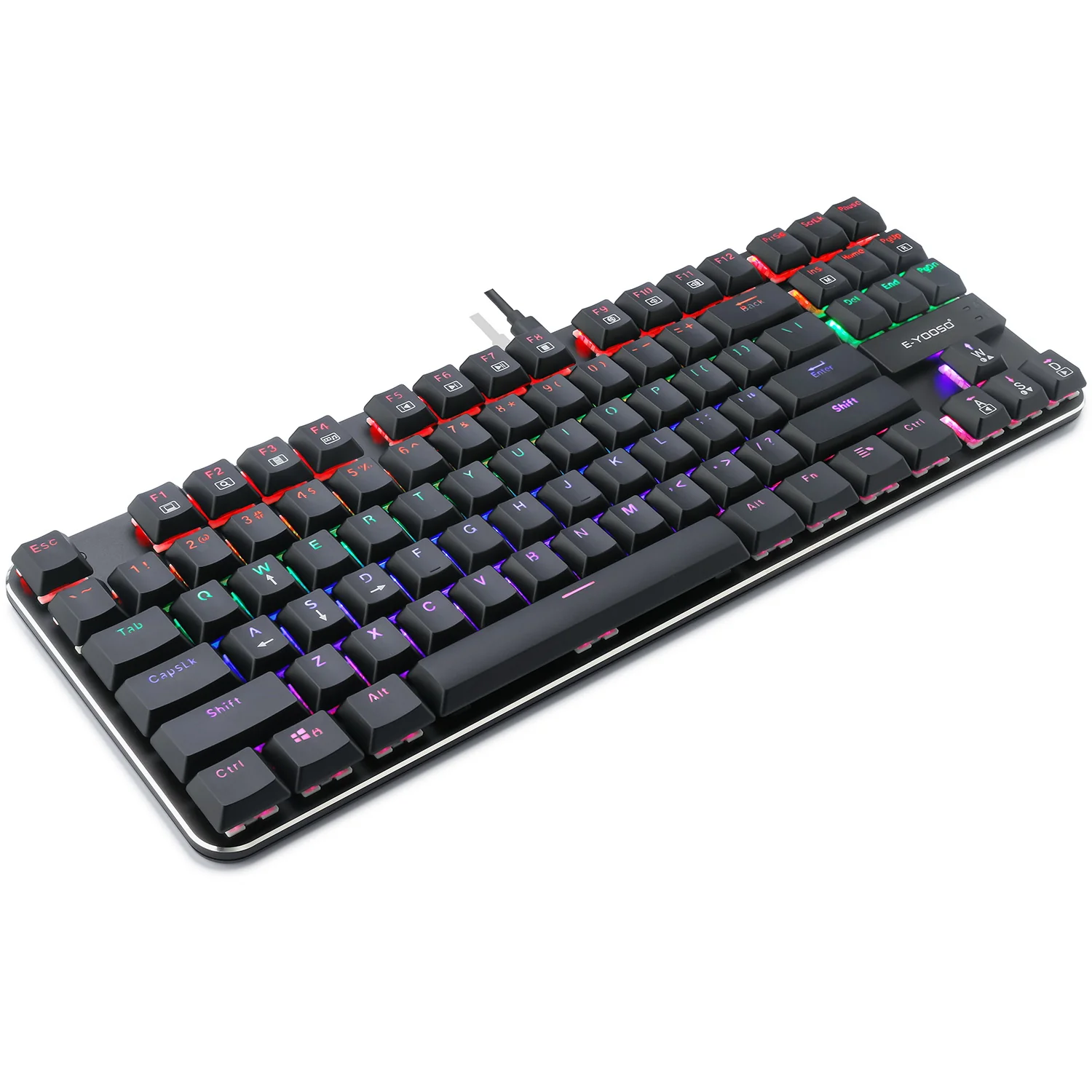 E-Yooso K-630 RGB 87 Keys Wired Mechanical Keyboard Black - Image 3