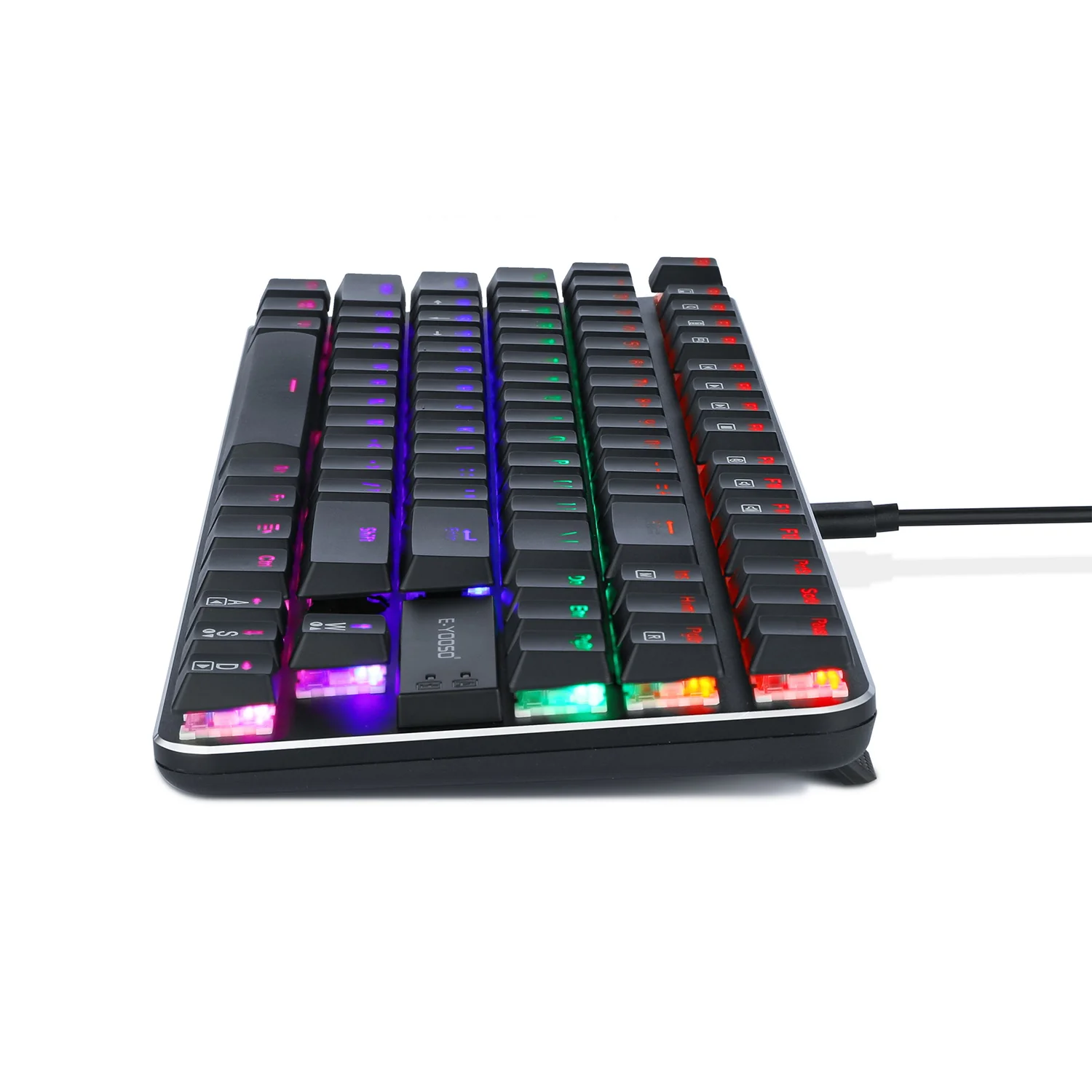 E-Yooso K-630 RGB 87 Keys Wired Mechanical Keyboard Black - Image 4