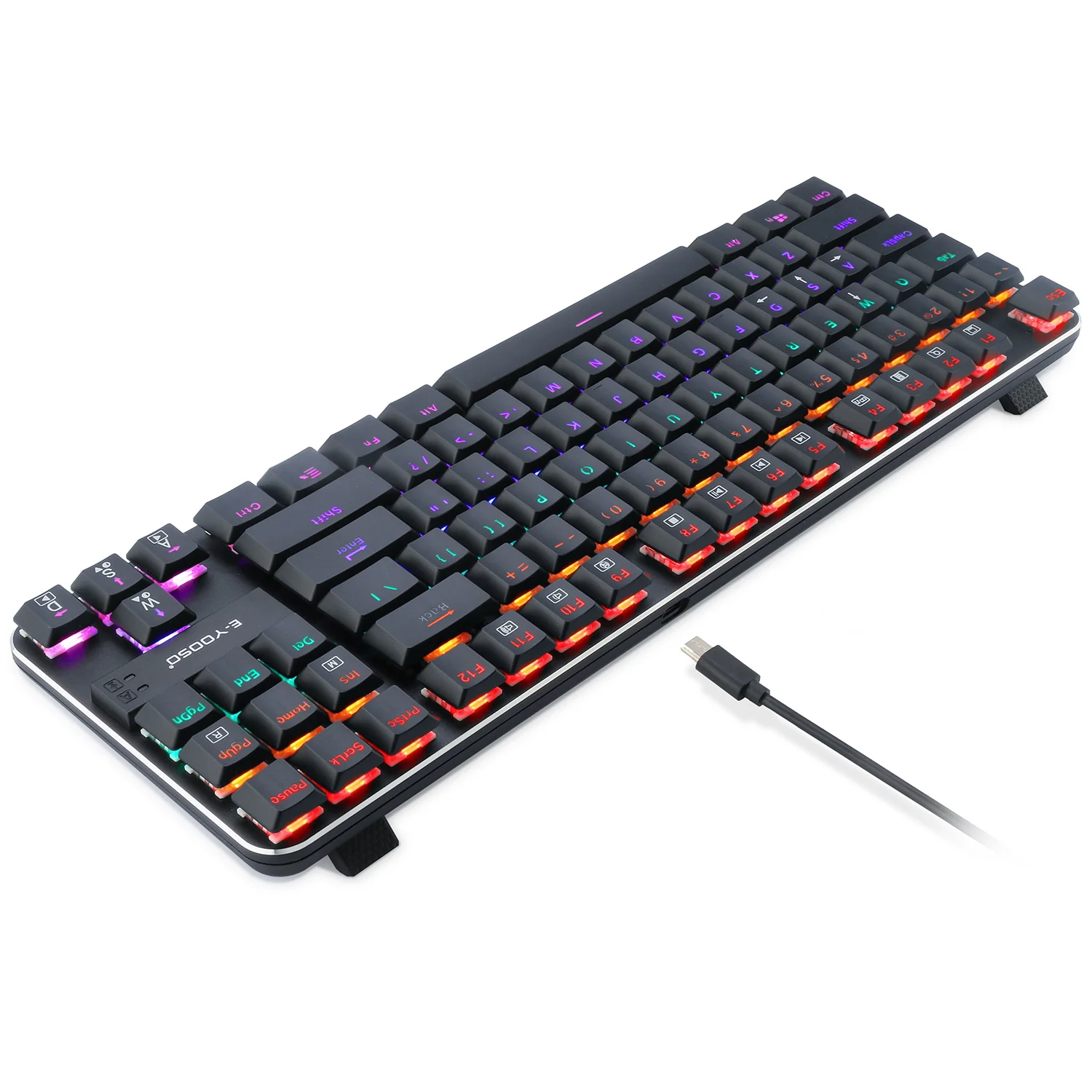 E-Yooso K-630 RGB 87 Keys Wired Mechanical Keyboard Black - Image 5