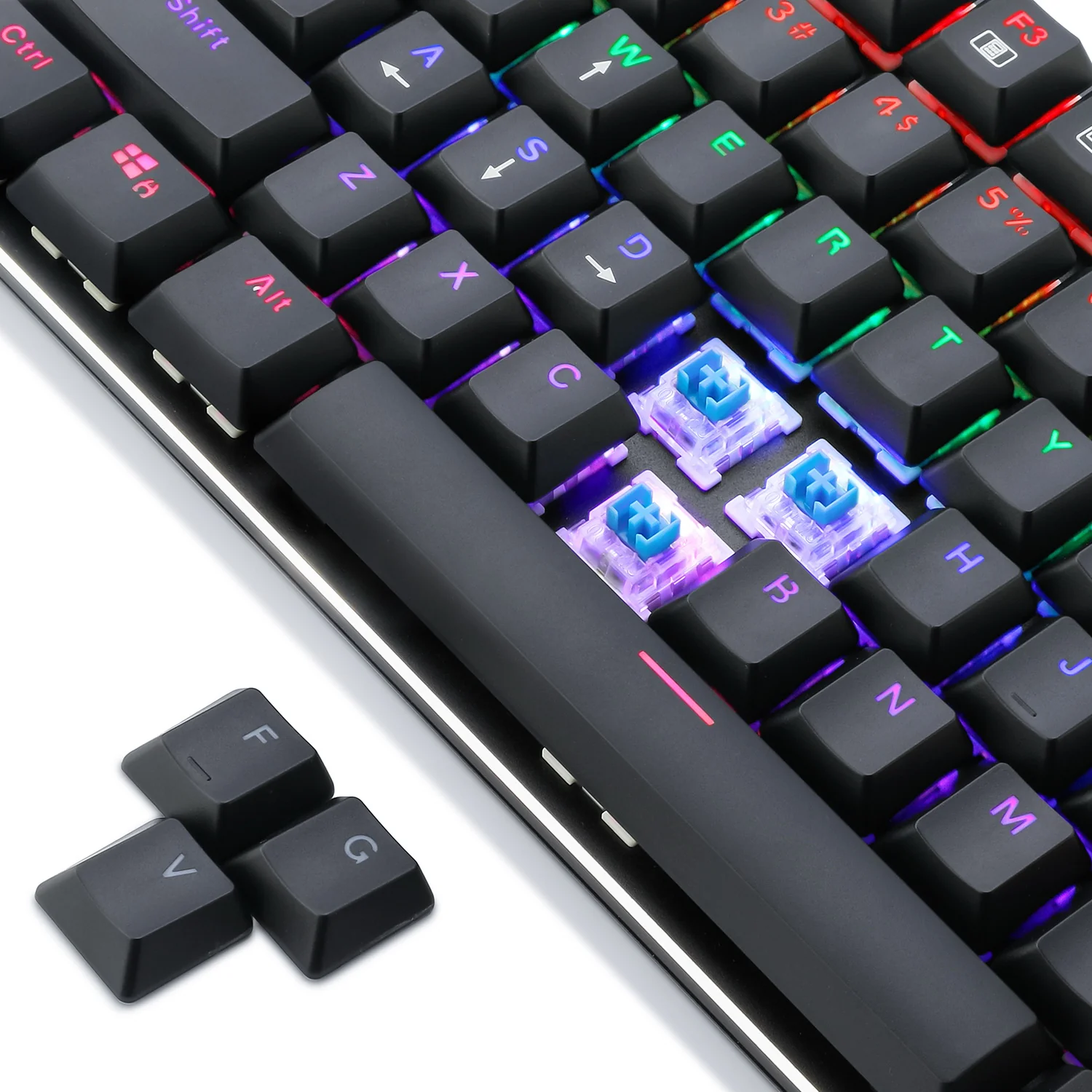 E-Yooso K-630 RGB 87 Keys Wired Mechanical Keyboard Black - Image 7