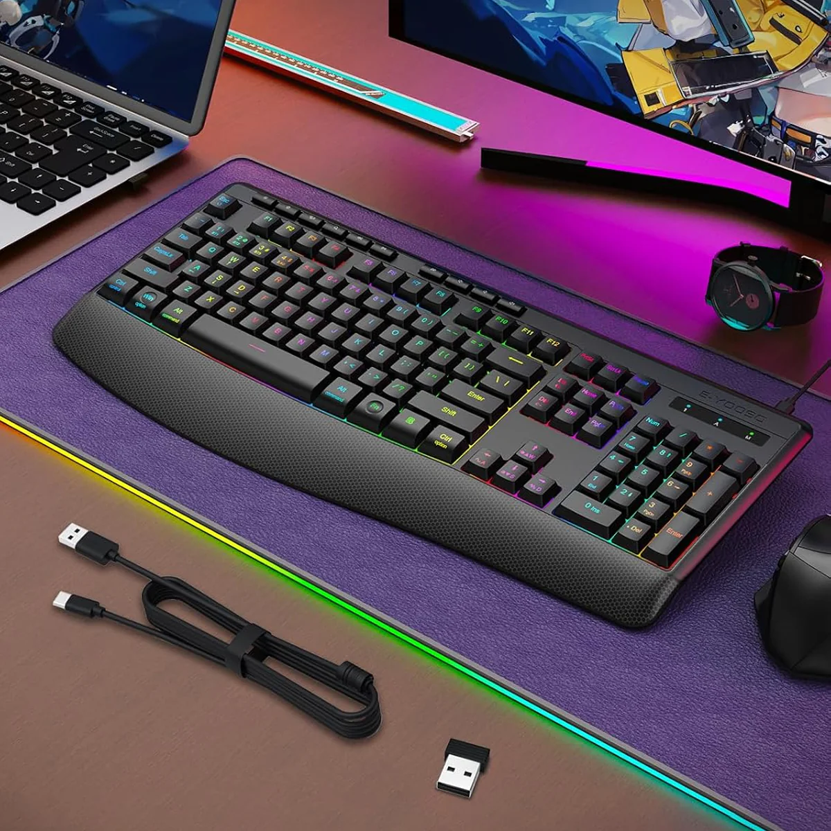 E-Yooso K-787 Tri-Mode RGB 104 Keys Keyboard (Black) - Image 4