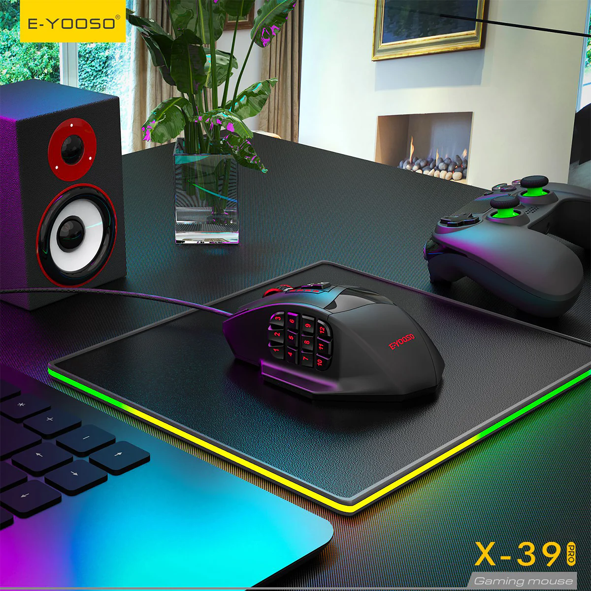E-Yooso X-39 Pro RGB Wired Gaming Mouse (Black) - Image 12