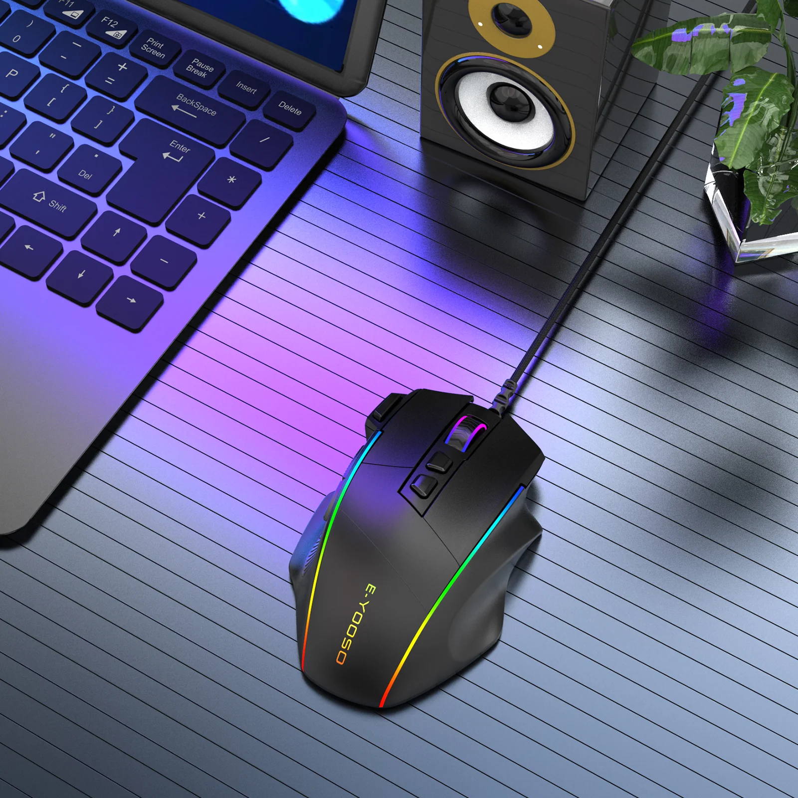 E-Yooso X-49 RGB Wired Mouse (Black) - Image 10