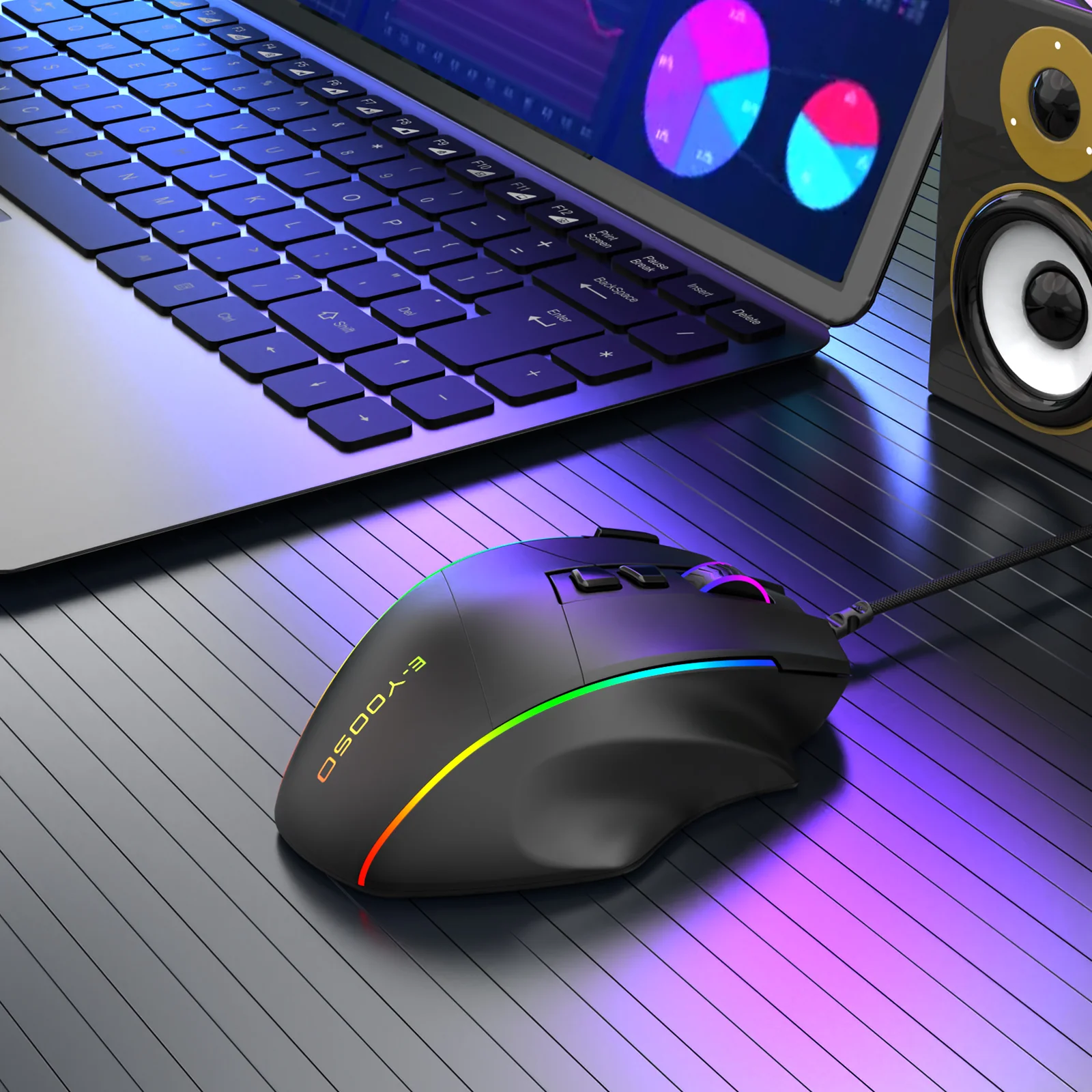 E-Yooso X-49 RGB Wired Mouse (Black) - Image 11