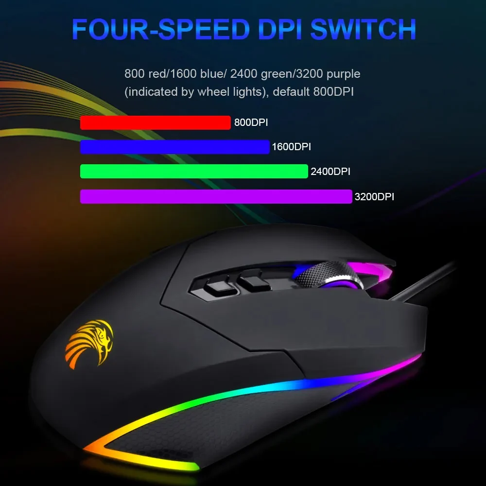 E-Yooso X-5 RGB Wired Gaming Mouse (Black) - Image 4