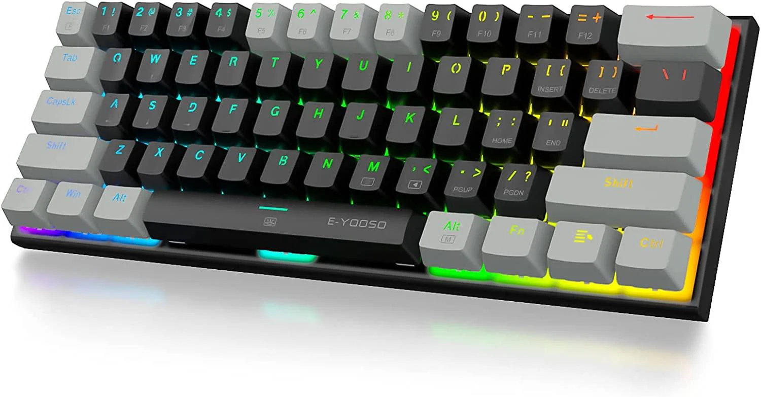 E-YOOSO Z-11 RGB 61 Keys Hot Swappable Mechanical Keyboard Black/Gray (Brown Switch) - Image 3