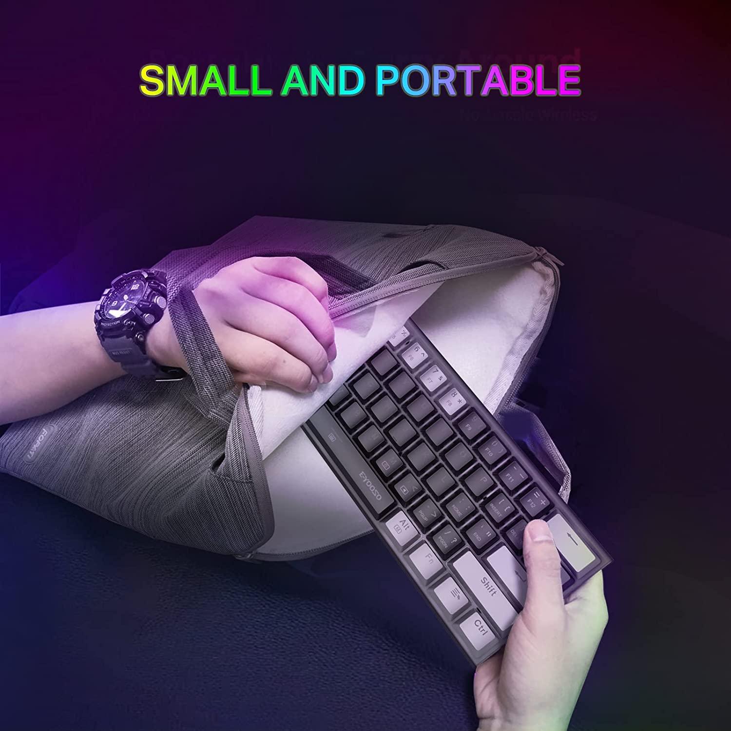 E-YOOSO Z-11 RGB 61 Keys Hot Swappable Mechanical Keyboard Black/Gray (Brown Switch) - Image 5