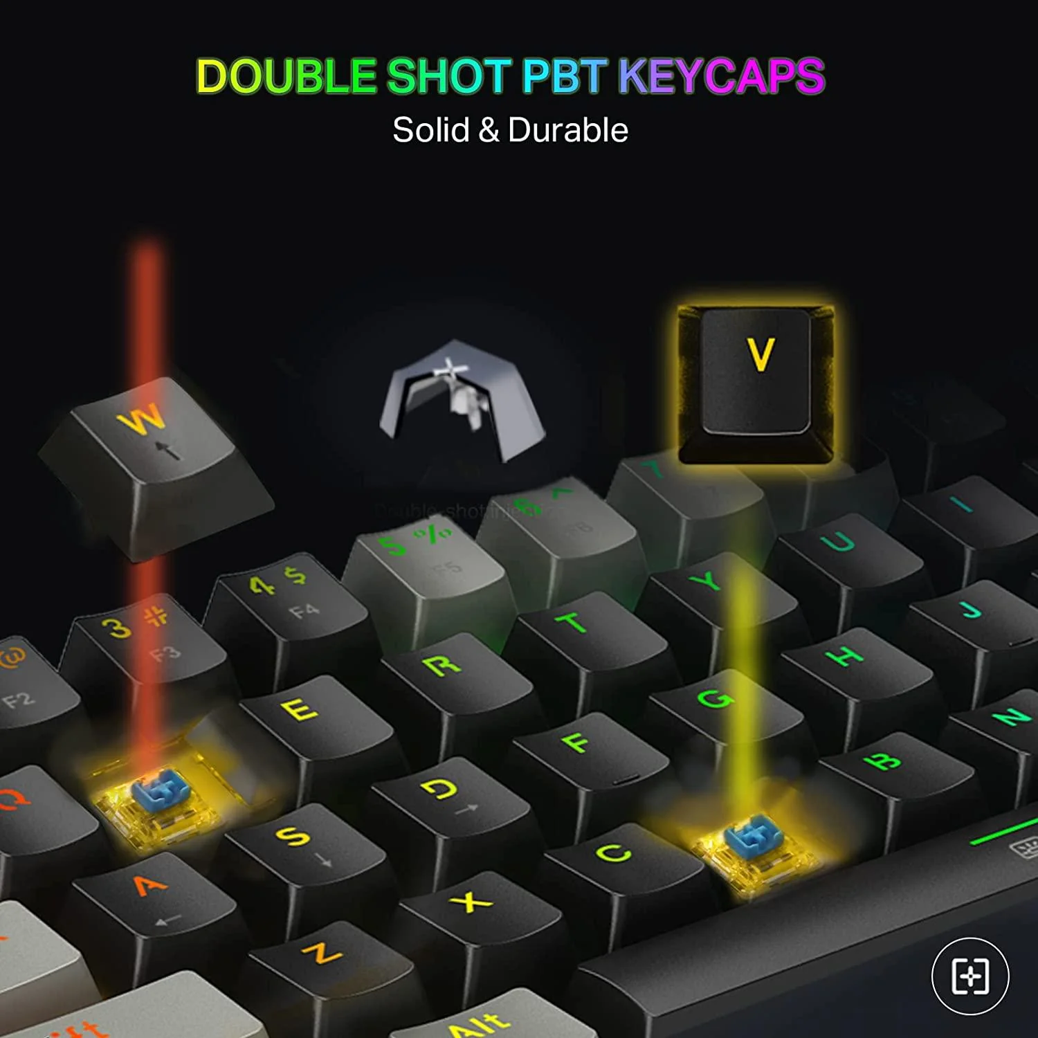 E-YOOSO Z-11 RGB 61 Keys Hot Swappable Mechanical Keyboard Black/Gray (Brown Switch) - Image 7