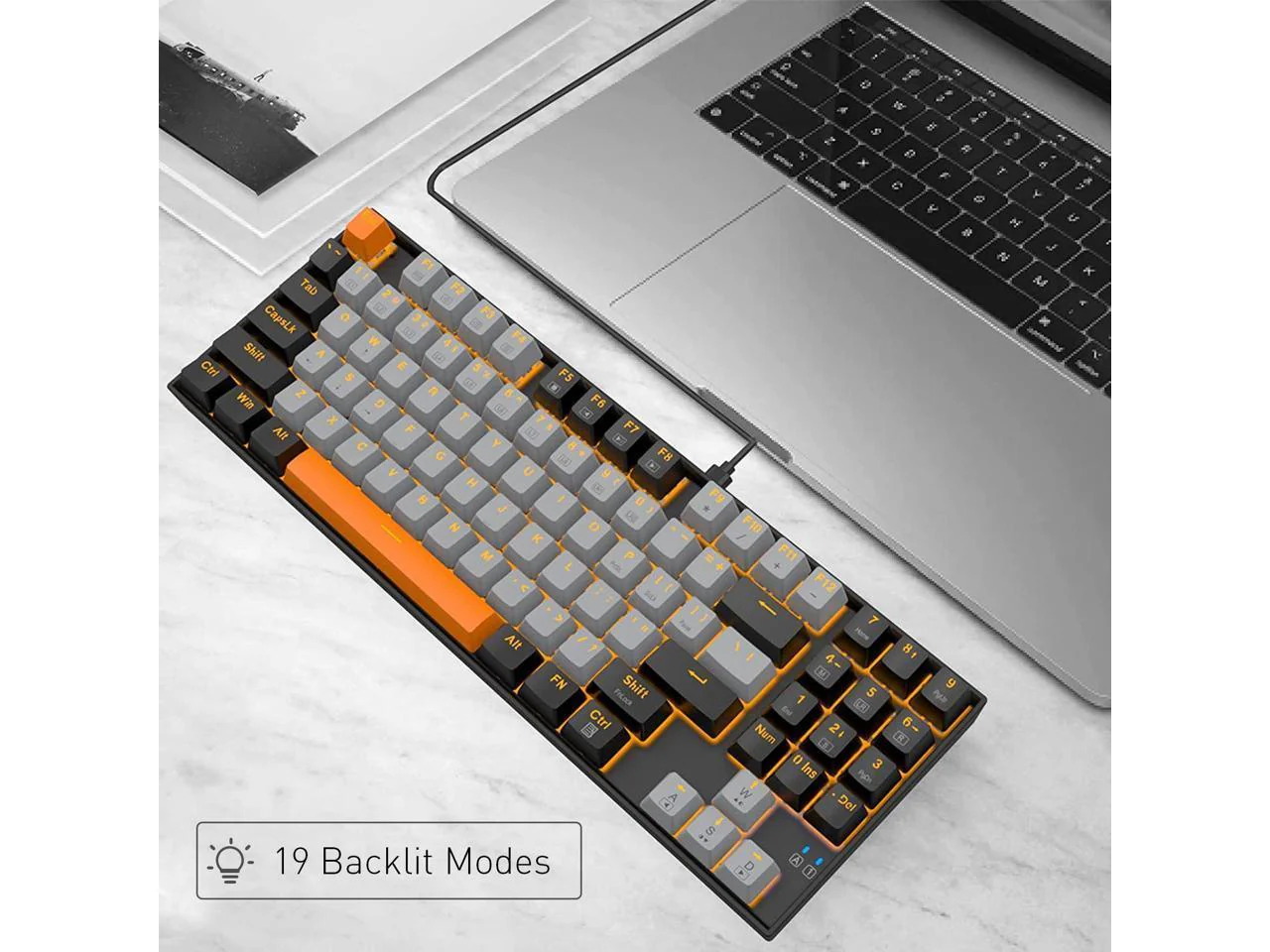 E-YOOSO Z-13 Single Light 89 KEYS Mechanical Keyboard Gray/Black (Red Switch) - Image 8