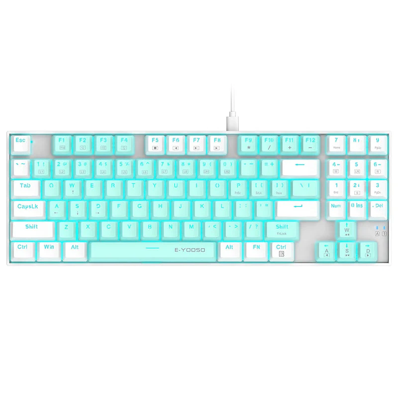 E-Yooso Z-13 Single Light 89 Keys Mechanical Keyboard Green/White (Red Switch)