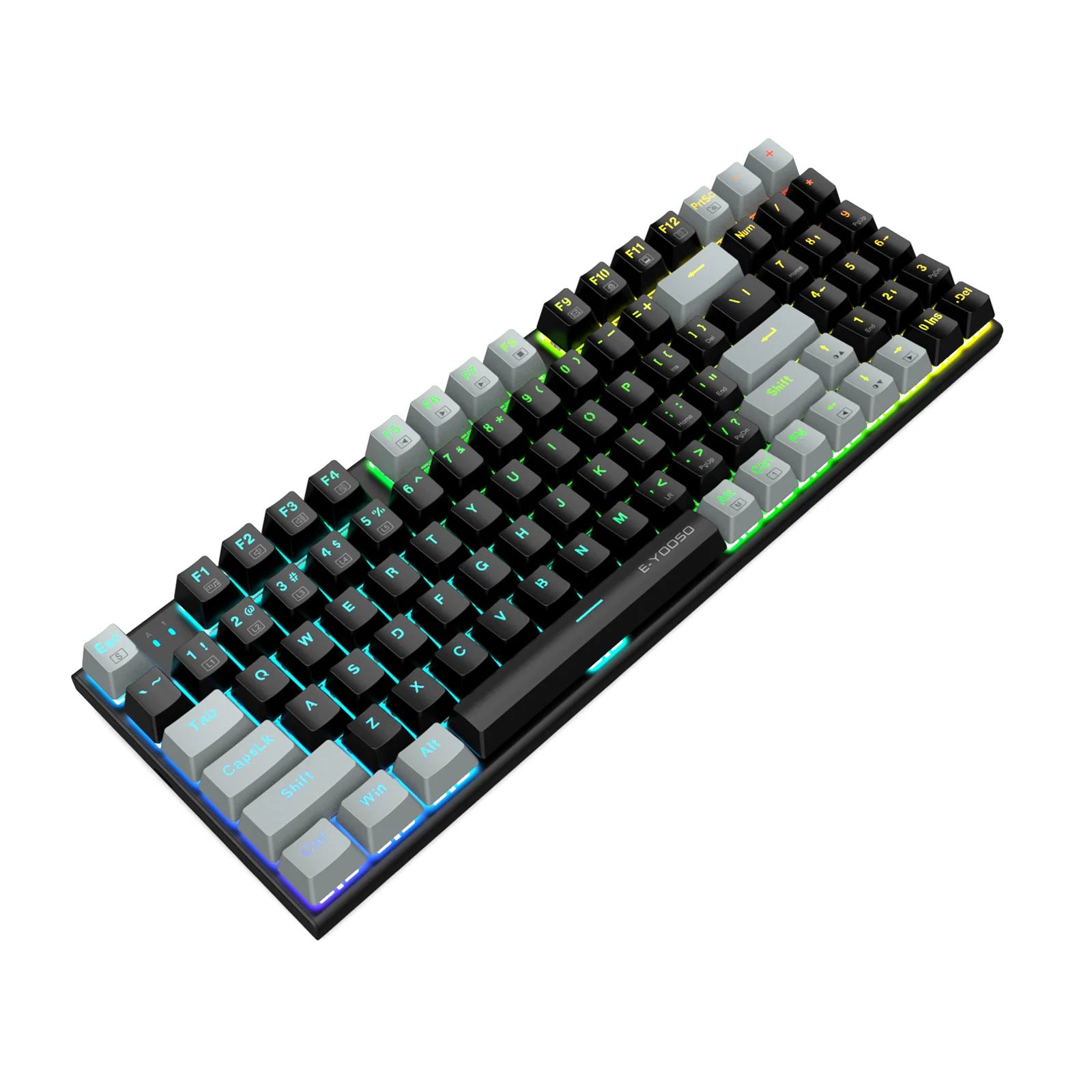 E-YOOSO Z-19 RGB 94 Keys Hot Swappable Mechanical Keyboard Black/Gray (Blue Switch) - Image 4