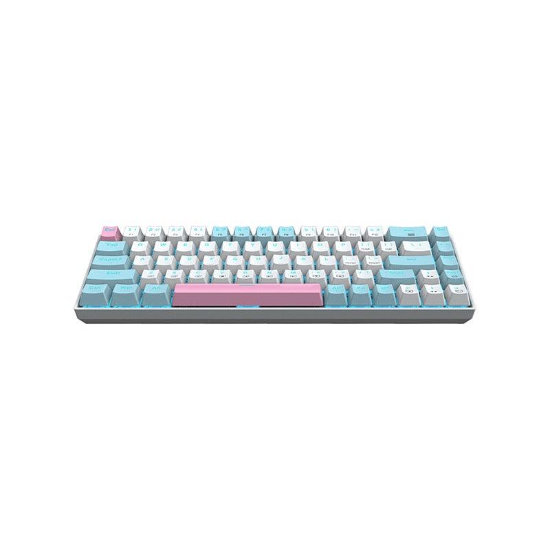 E-Yooso Z-686 Ice Blue Single Light 68 Keys Wired Mechanical Keyboard White/Blue (Brown Switch) - Image 2