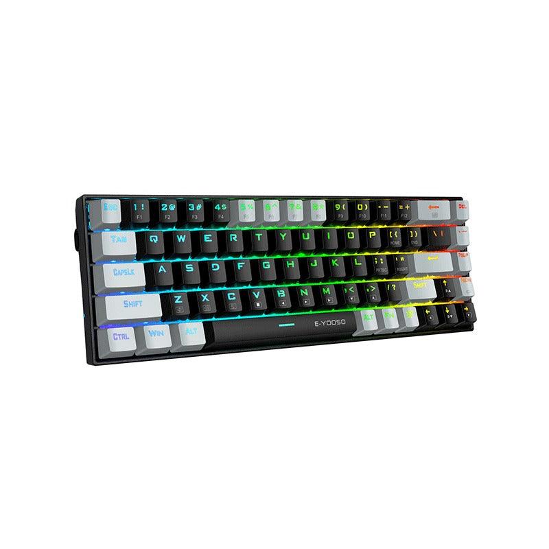 E-Yooso Z-686 RGB 68 Keys Hot Swappable Mechanical Keyboard Black/Grey (Blue Switch, Brown Switch) - Image 4