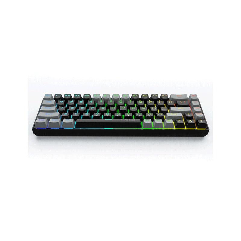 E-Yooso Z-686 RGB 68 Keys Hot Swappable Mechanical Keyboard Black/Grey (Blue Switch, Brown Switch) - Image 5