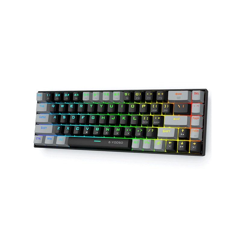 E-Yooso Z-686 RGB 68 Keys Hot Swappable Mechanical Keyboard Black/Grey (Blue Switch, Brown Switch) - Image 8