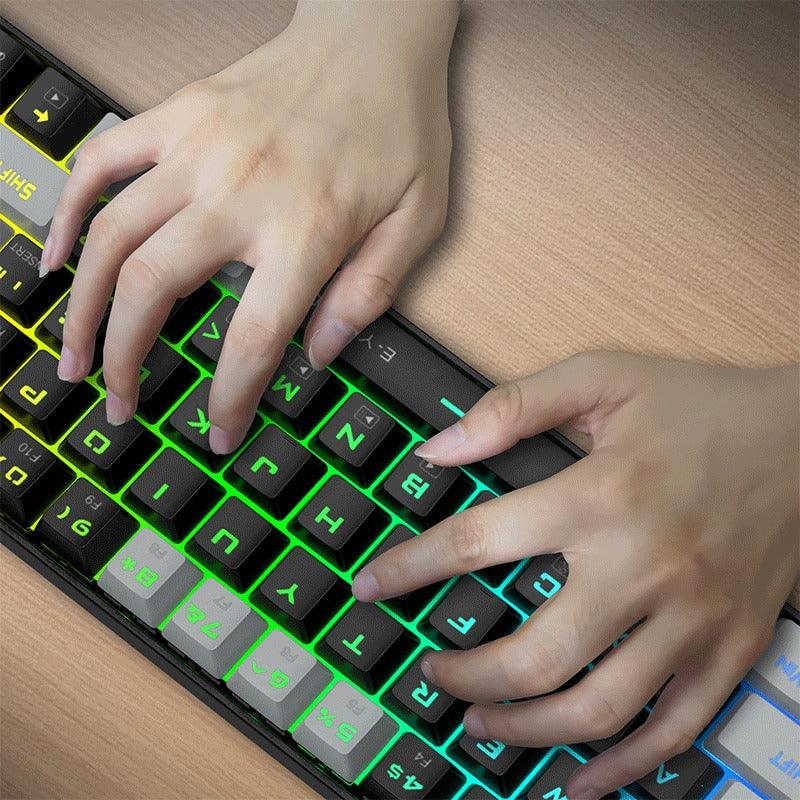 E-Yooso Z-686 RGB 68 Keys Hot Swappable Mechanical Keyboard Black/Grey (Blue Switch, Brown Switch) - Image 9