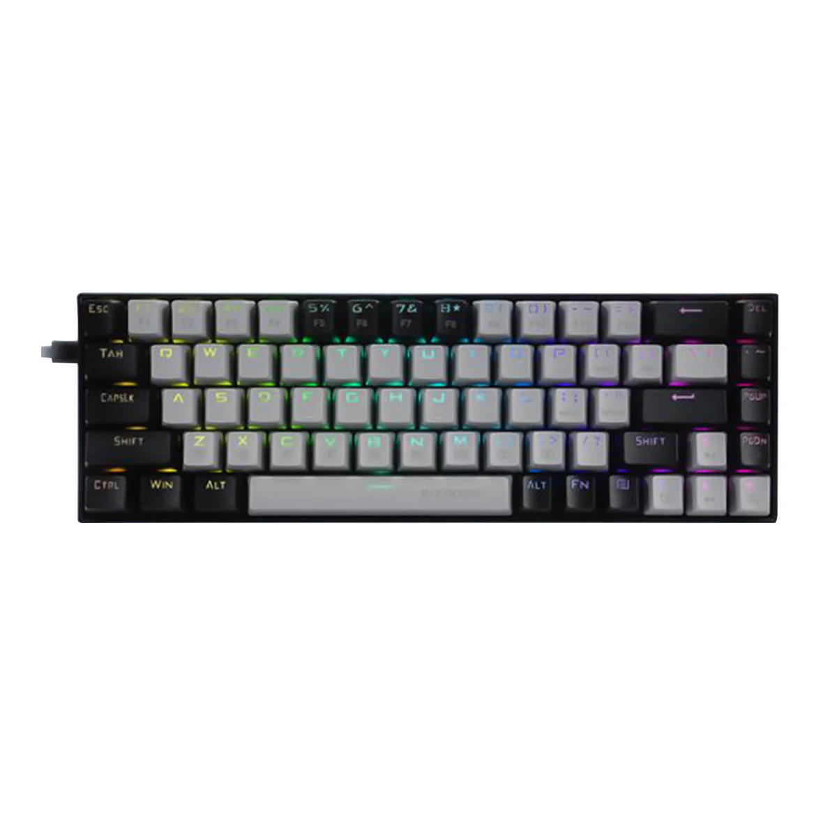 E-Yooso Z-686 RGB 68-Keys Hot Swappable Mechanical Keyboard Grey/Black (Red Switch) - Image 5