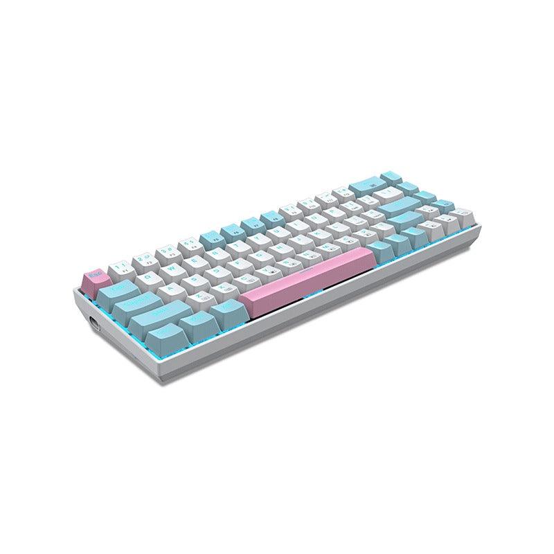 E-YOOSO Z-686 Single Light 68 Keys Hot Swappable Mechanical Keyboard White/Blue (Blue Switch) - Image 3