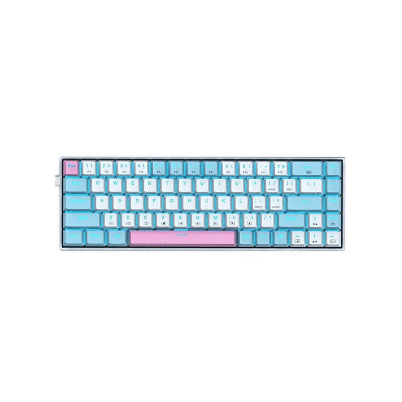 E-YOOSO Z-686 Single Light 68 Keys Hot Swappable Mechanical Keyboard White/Blue (Blue Switch) - Image 9