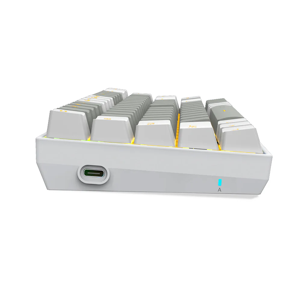E-Yooso Z-686 Yellow Single Light 68 Keys Hot-Swappable Wired Mechanical Keyboard Grey/White (Red Switch) - Image 6