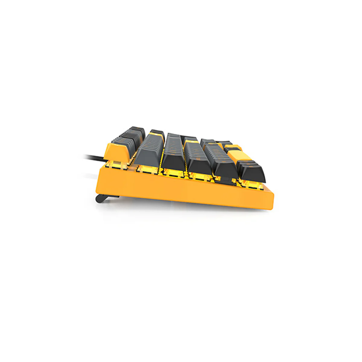E-Yooso Z-7222 LED Light 98 Keys Wired Hot-Swappable Mechanical Keyboard Black/Yellow (Optical Switch) - Image 4