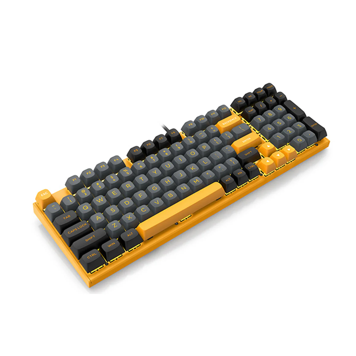 E-Yooso Z-7222 LED Light 98 Keys Wired Hot-Swappable Mechanical Keyboard Black/Yellow (Optical Switch) - Image 6