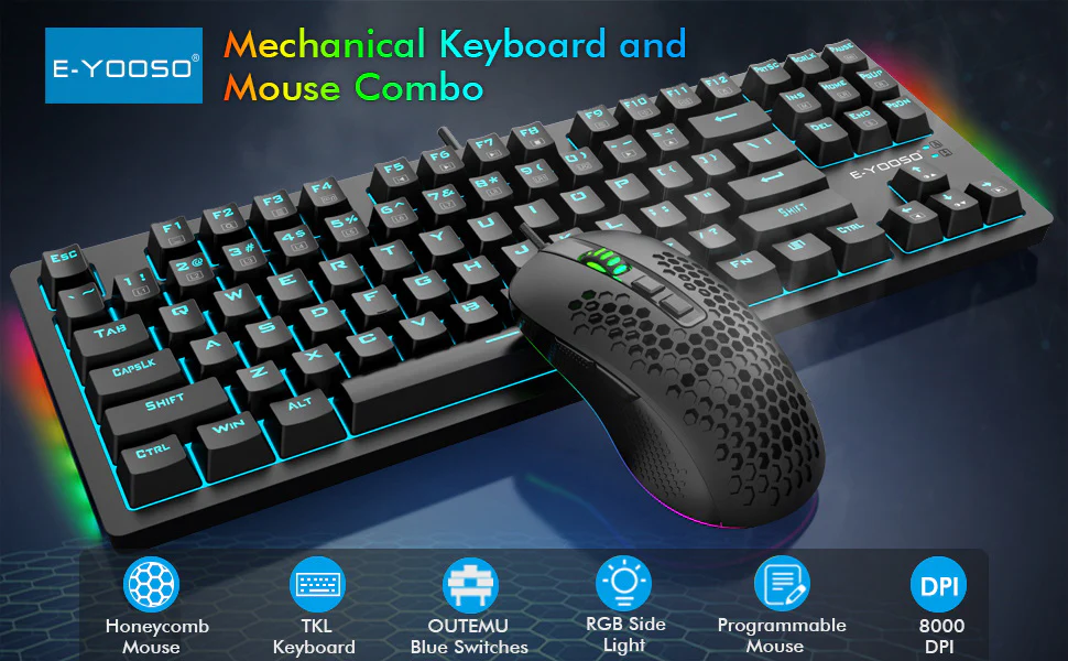 E-Yooso Z-737 Wired Mechanical Keyboard & Mouse Combo - Image 2