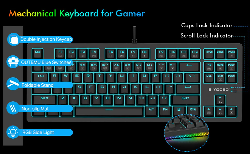 E-Yooso Z-737 Wired Mechanical Keyboard & Mouse Combo - Image 3