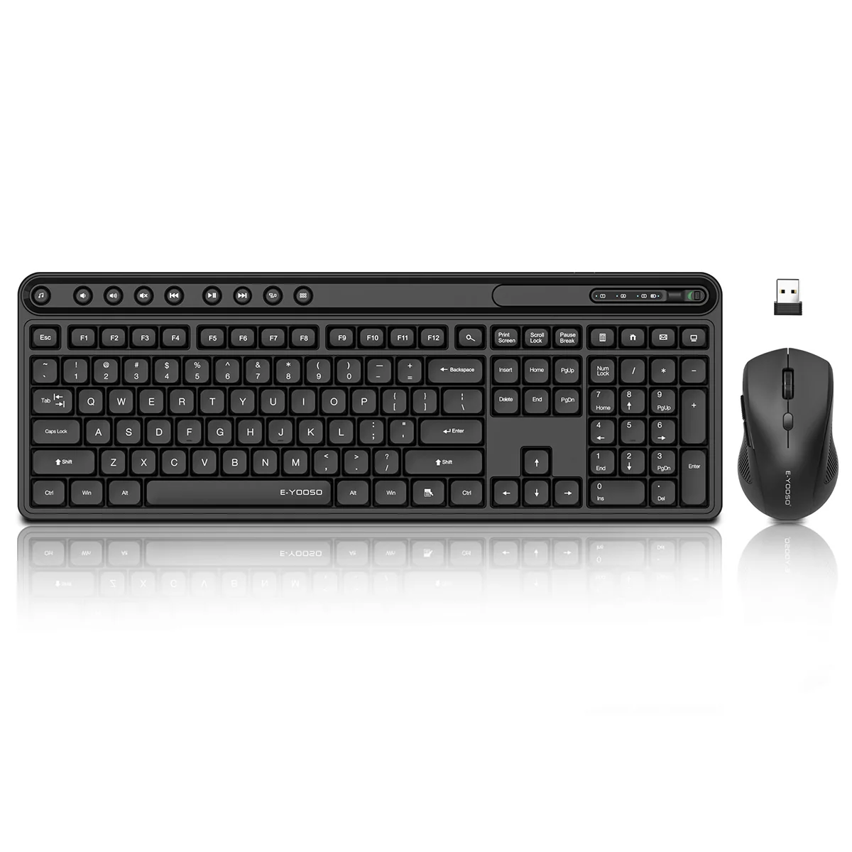E-Yooso Z-747 Wireless Keyboard and Mouse Combo (Black) - Image 2