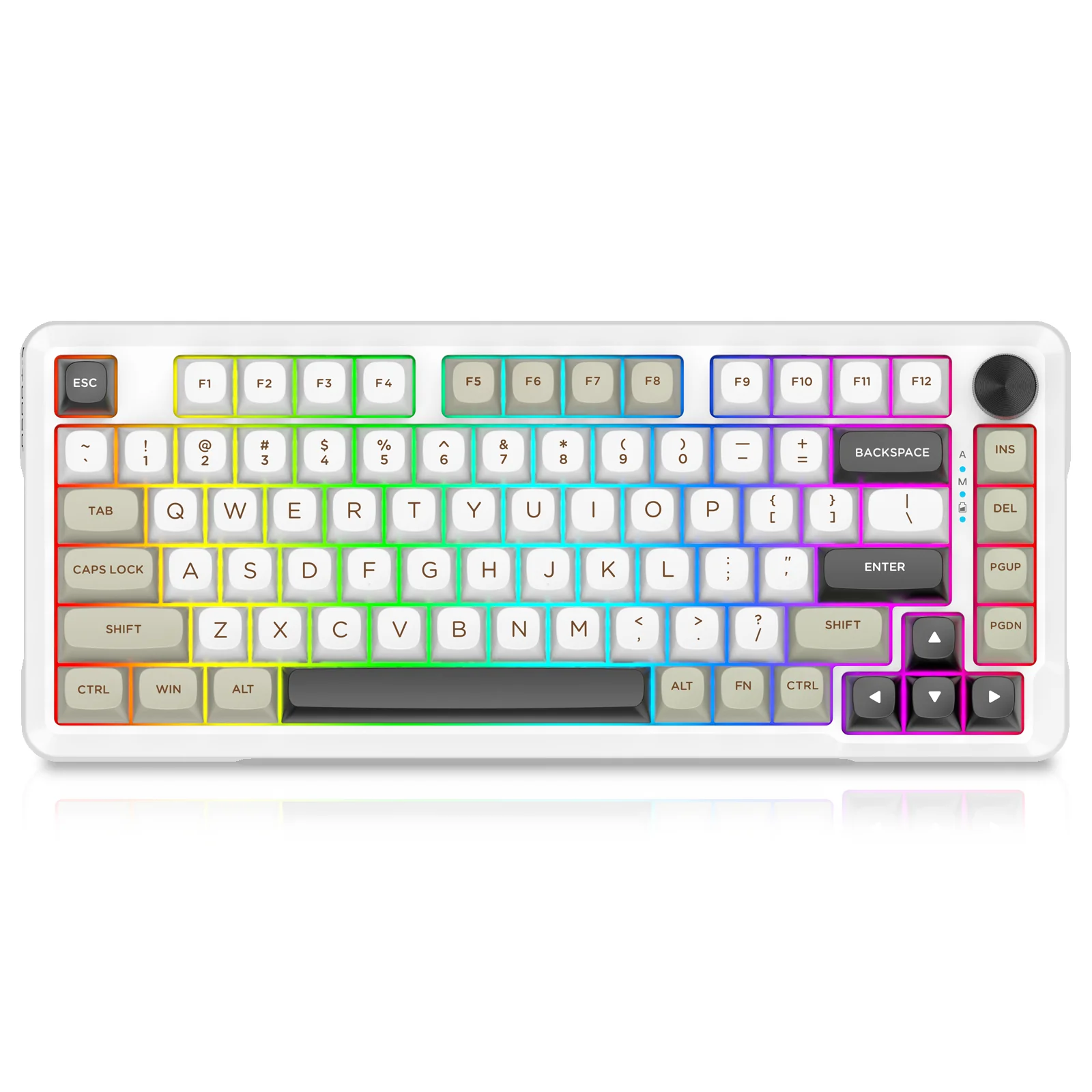 E-Yooso Z-82 RGB 81-Keys Tri-Mode Mechanical Keyboard White/Grey/Black (Silverwood Switch) - Image 3
