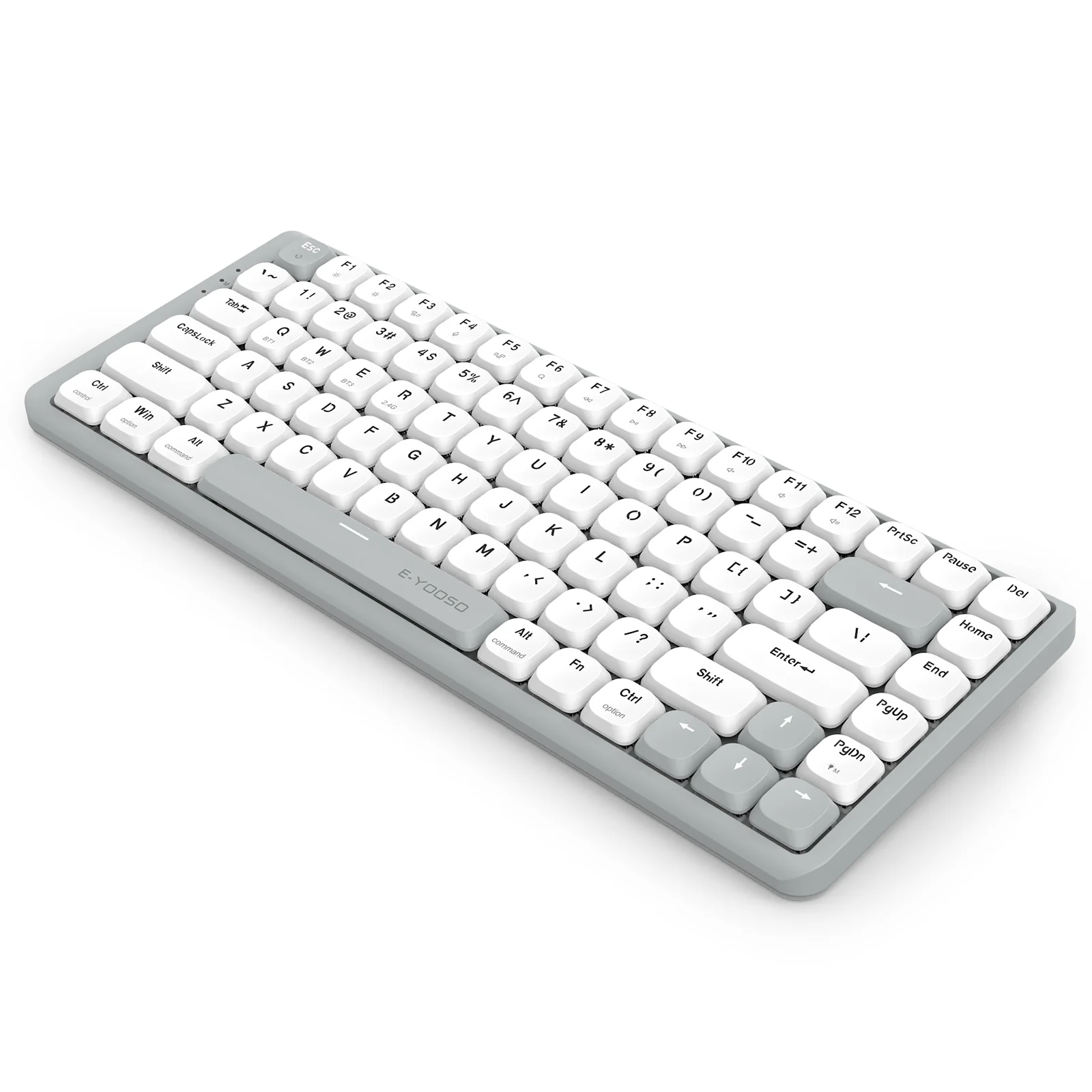 E-Yooso Z-84 Tri-Mode 84-Keys Mechanical Keyboard White/Grey (Red Switch) - Image 4
