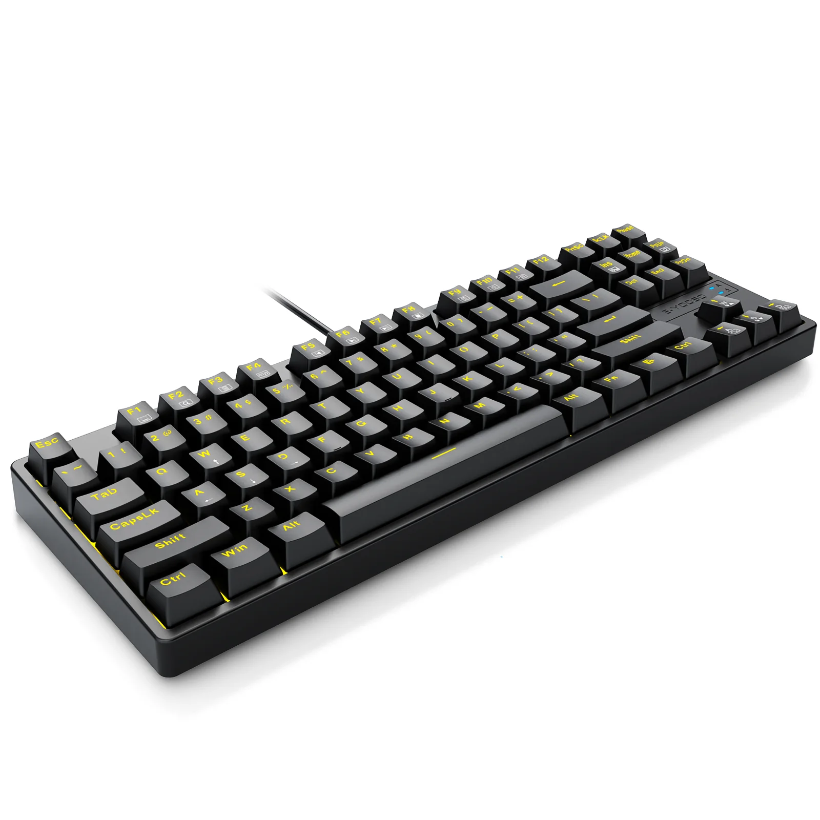 E-Yooso Z-87 Yellow Single Light 87 Keys Wired Mechanical Keyboard Black (Red Switch) - Image 2