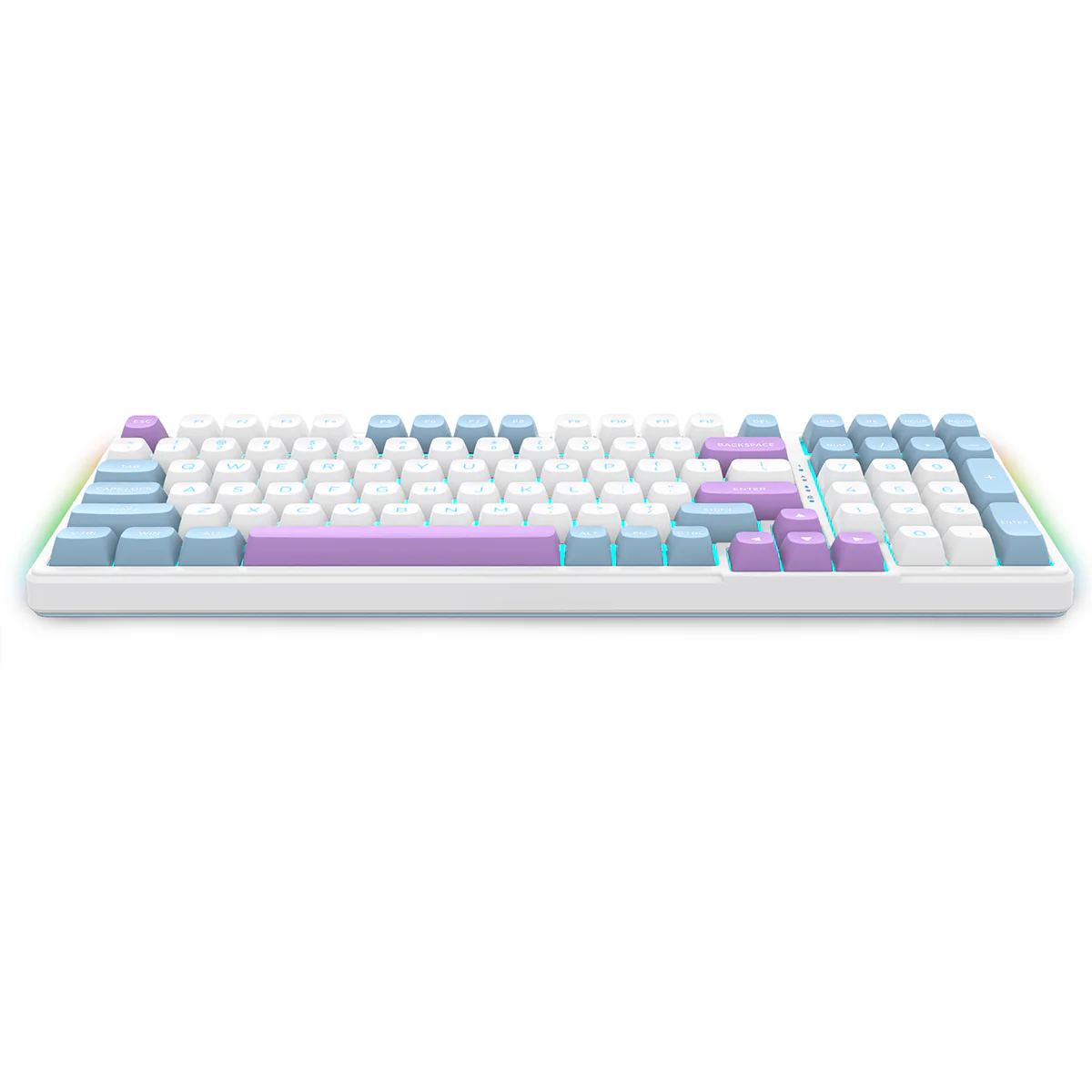 E-Yooso Z-99 RGB 99-Keys Tri-Mode Mechanical Keyboard White/Blue/Purple (Silverwood Switch) - Image 4