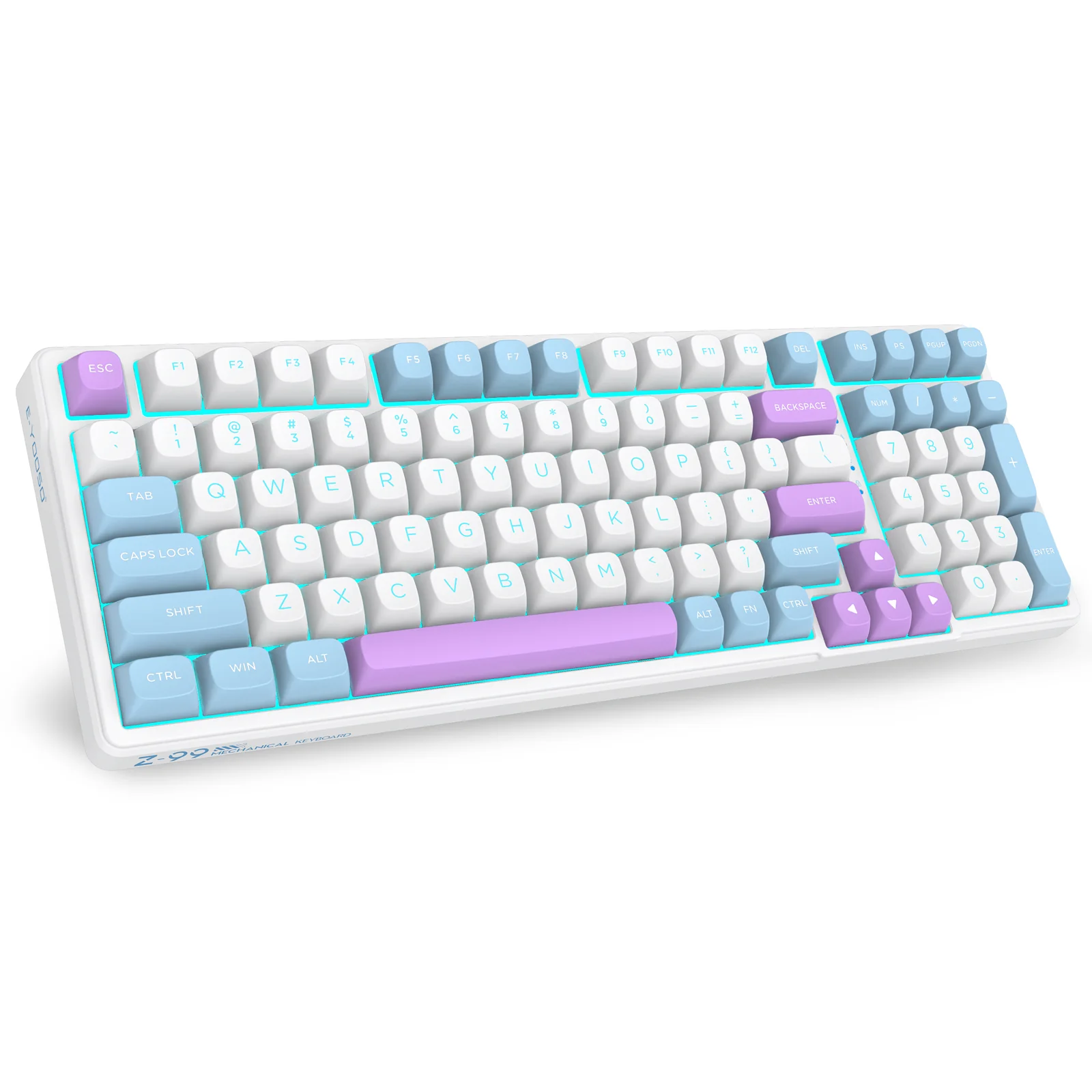 E-Yooso Z-99 RGB 99-Keys Wired Mechanical Keyboard Blue/White/Purple (Blue Switch) - Image 4